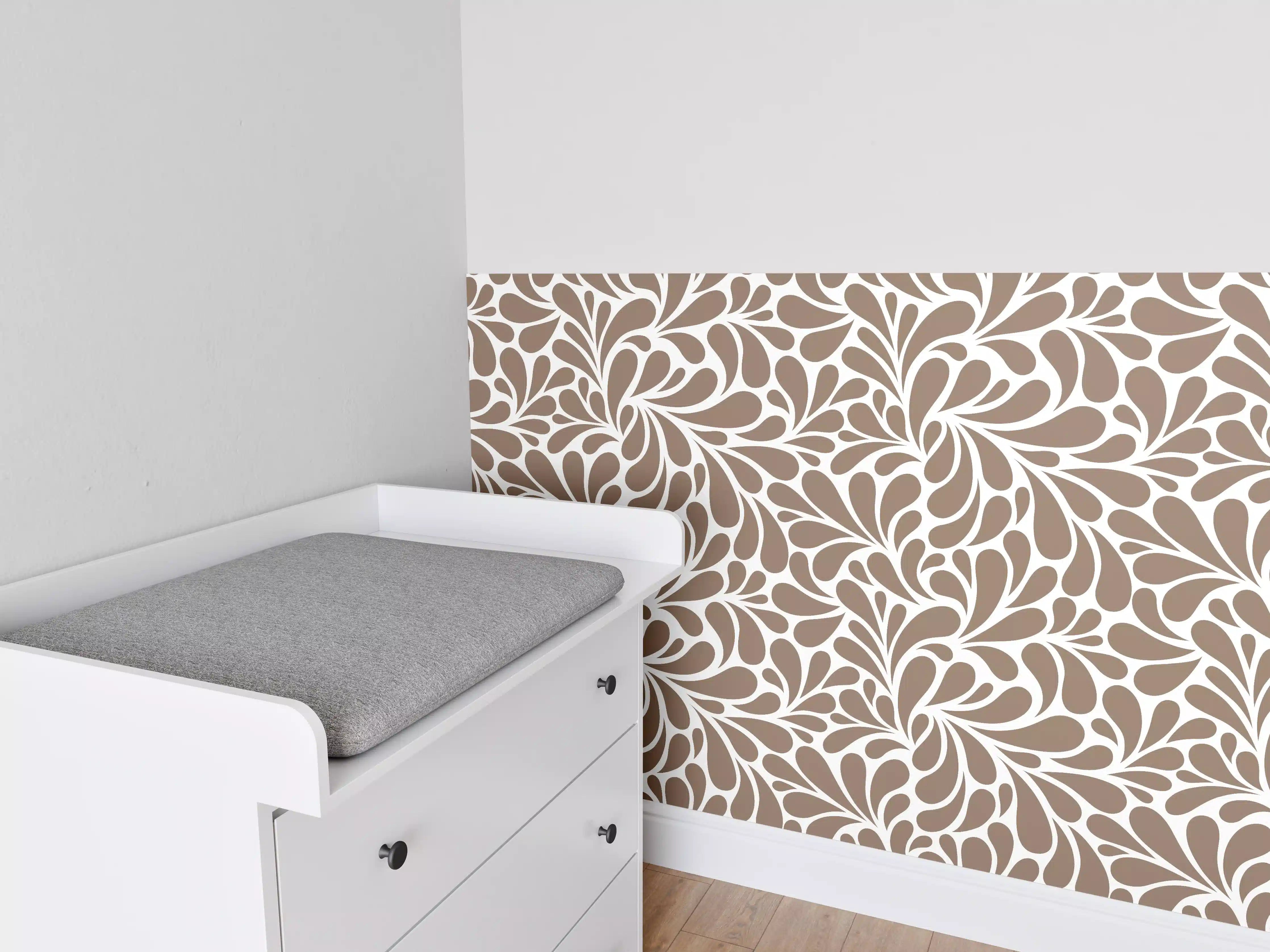 Babyzimmer Wandgestaltung - Helles Weiß-Grau-Muster mit zarten Graunuancen