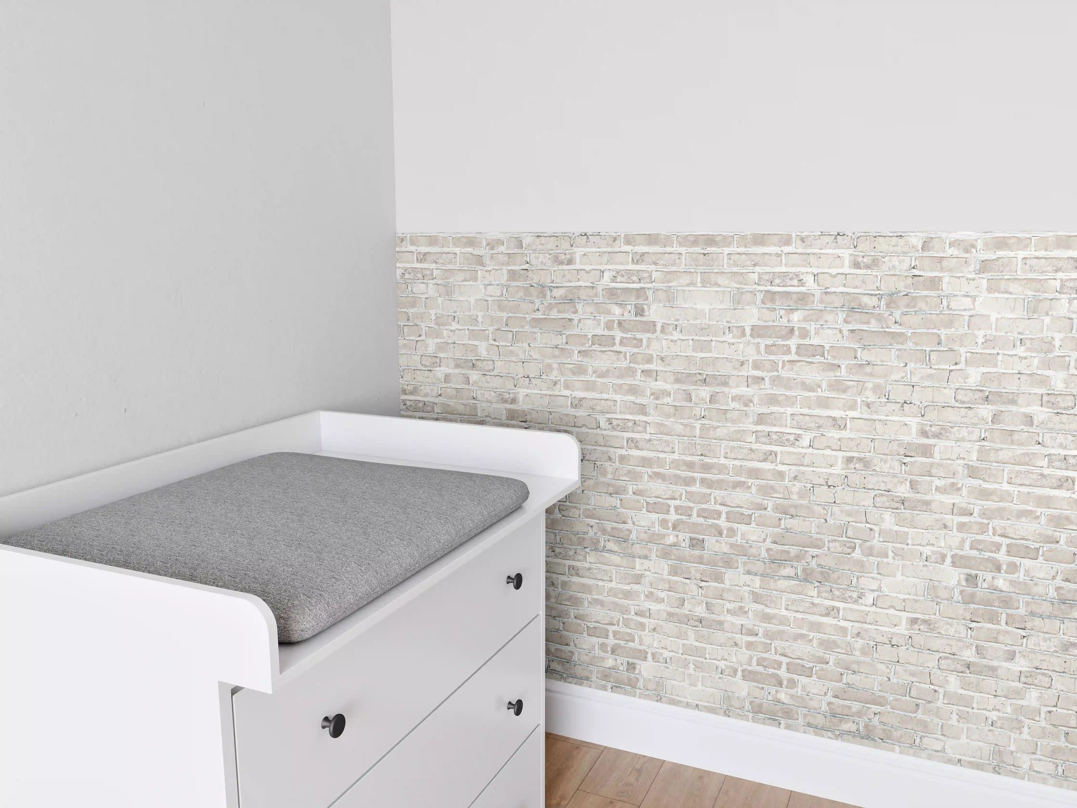 Babyzimmer Wandgestaltung - Helles Ziegelmauer-Finish