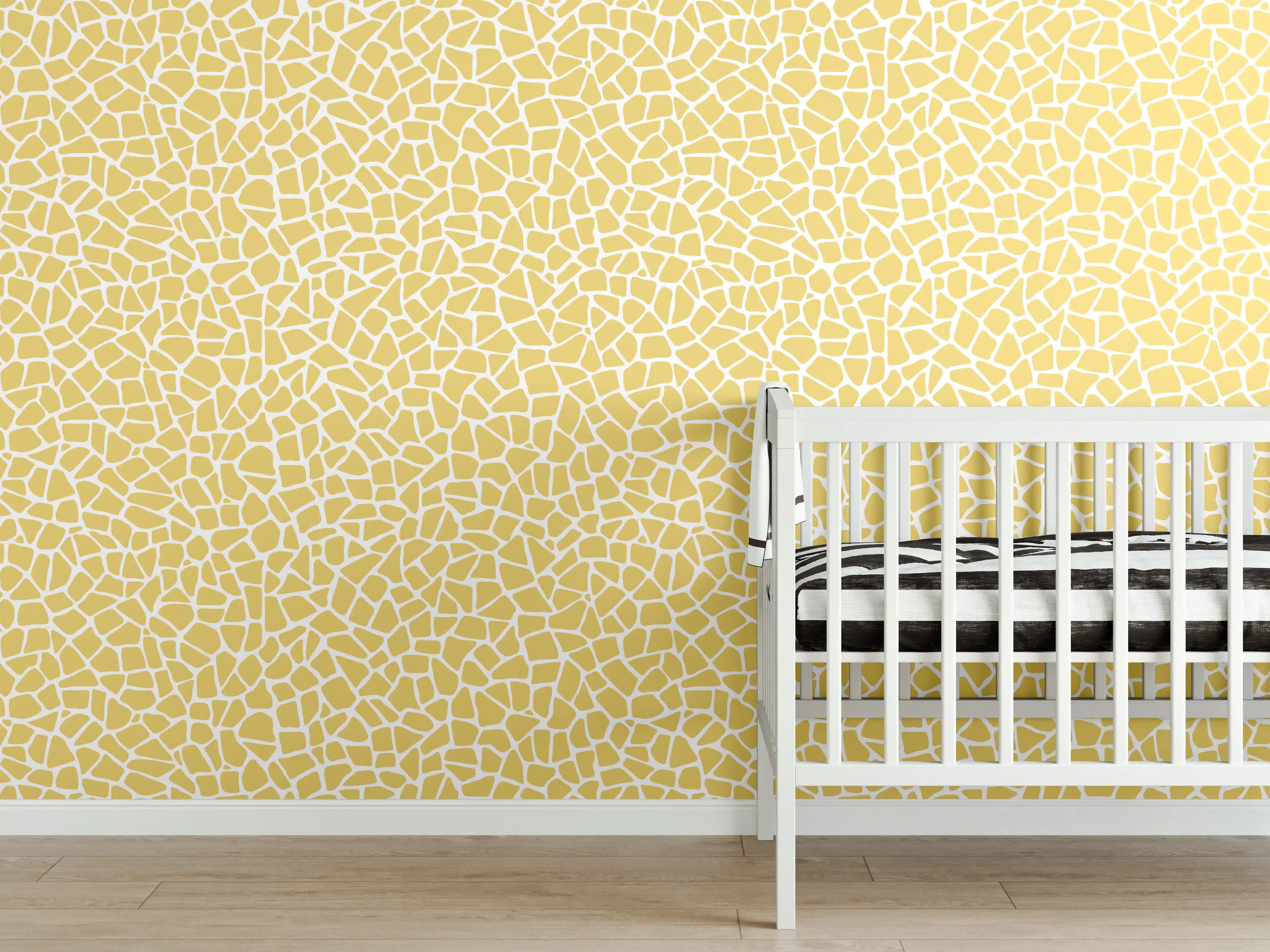 Babyzimmer Wandgestaltung - Hellgelbe Fliesen mit feiner Textur