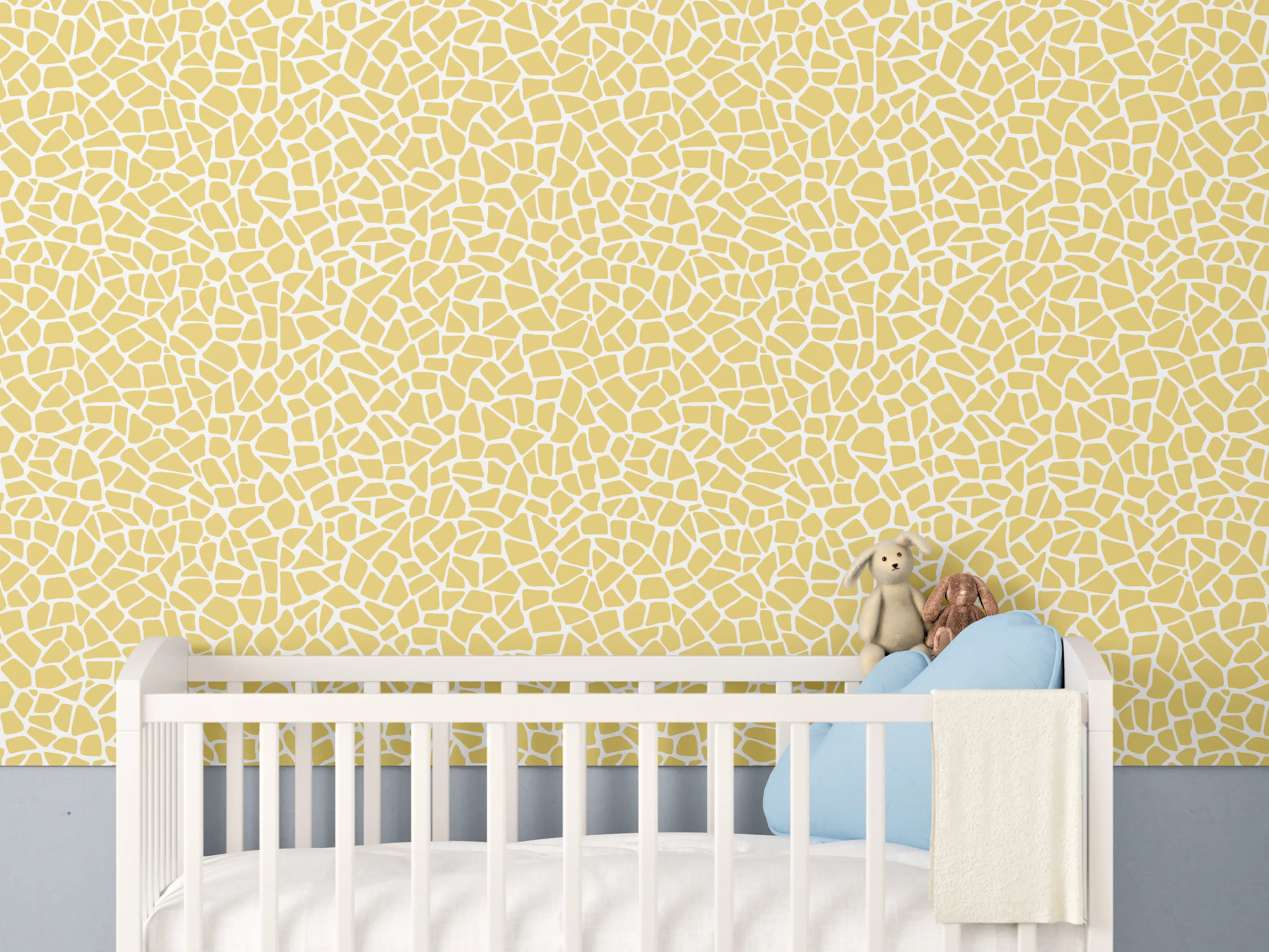 Babyzimmer Wandgestaltung - Hellgelbe Fliesen mit feiner Textur