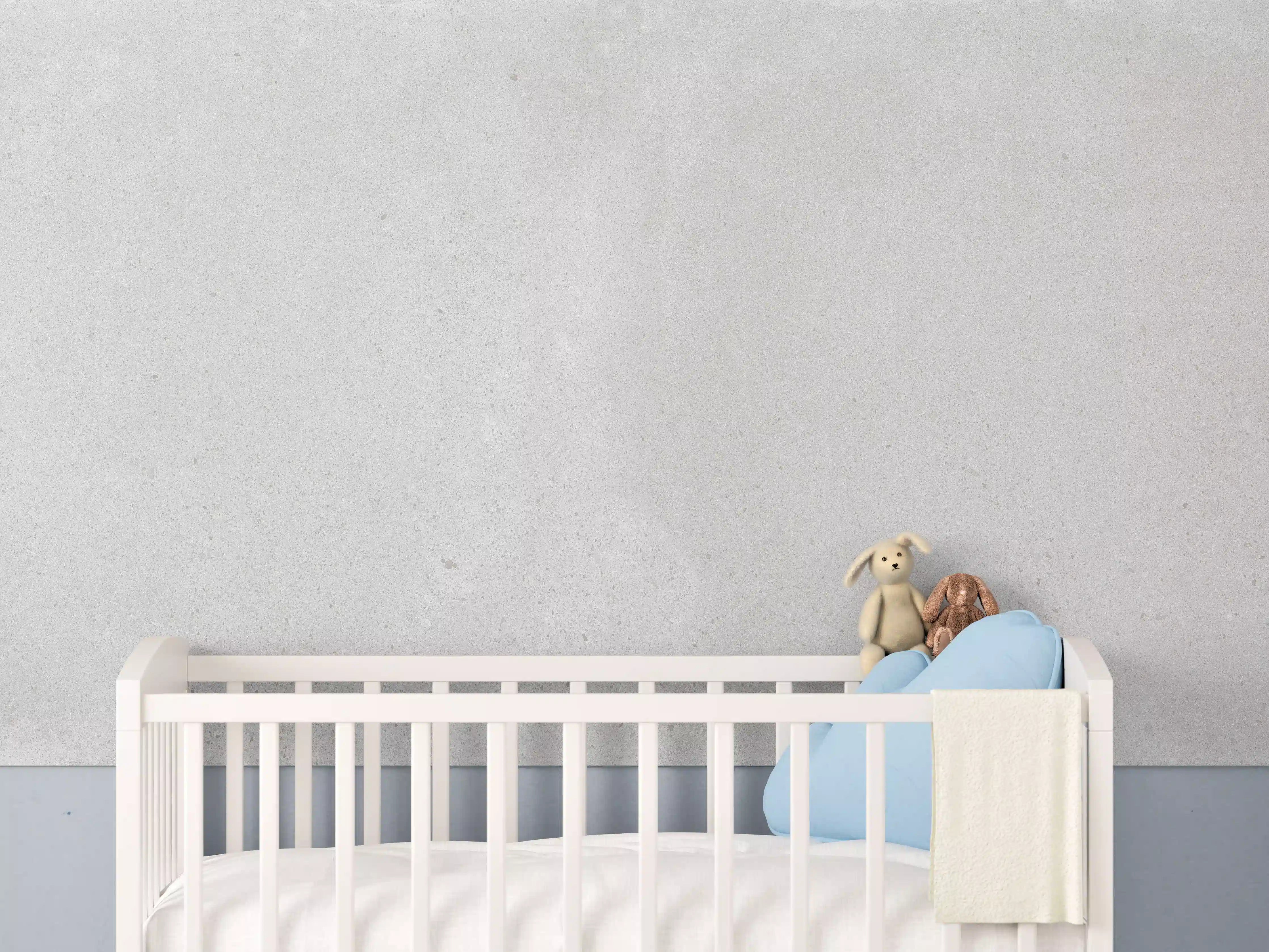 Babyzimmer Wandgestaltung - Hellgraues Mamor Design