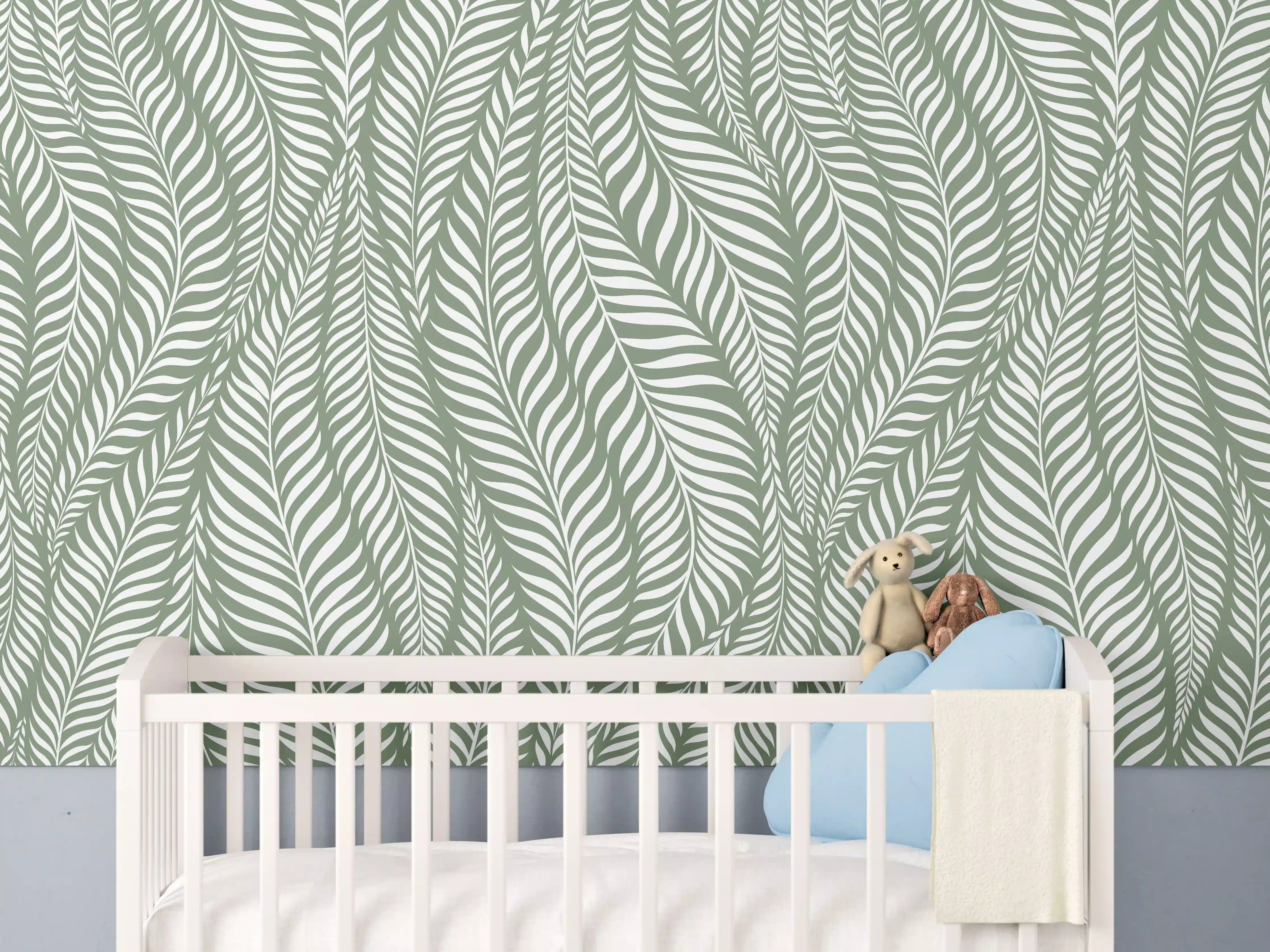 Babyzimmer Wandgestaltung - Hellgrüne, elegante Wandgestaltung