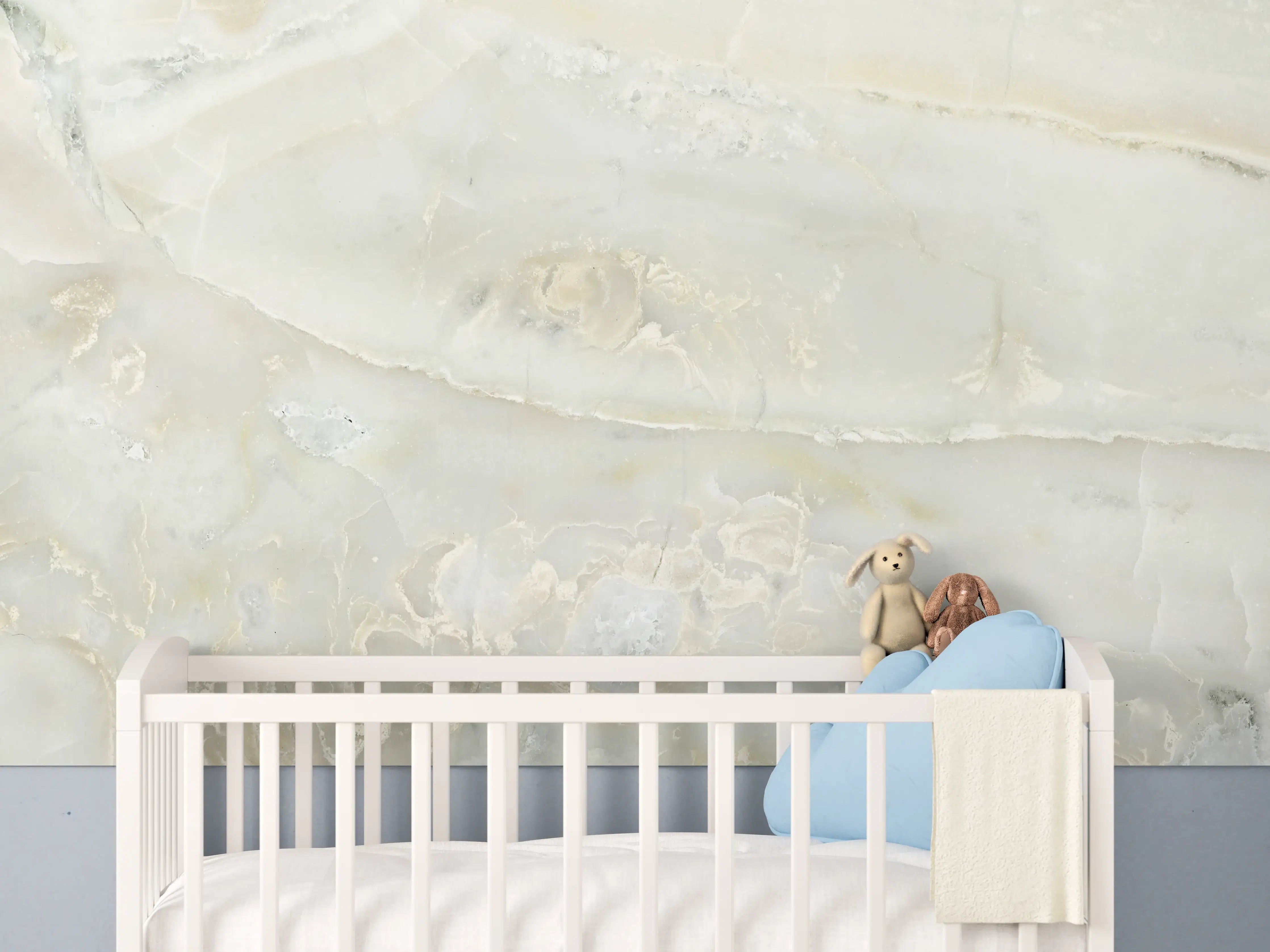 Babyzimmer Wandgestaltung - Hellgrüner Marmor