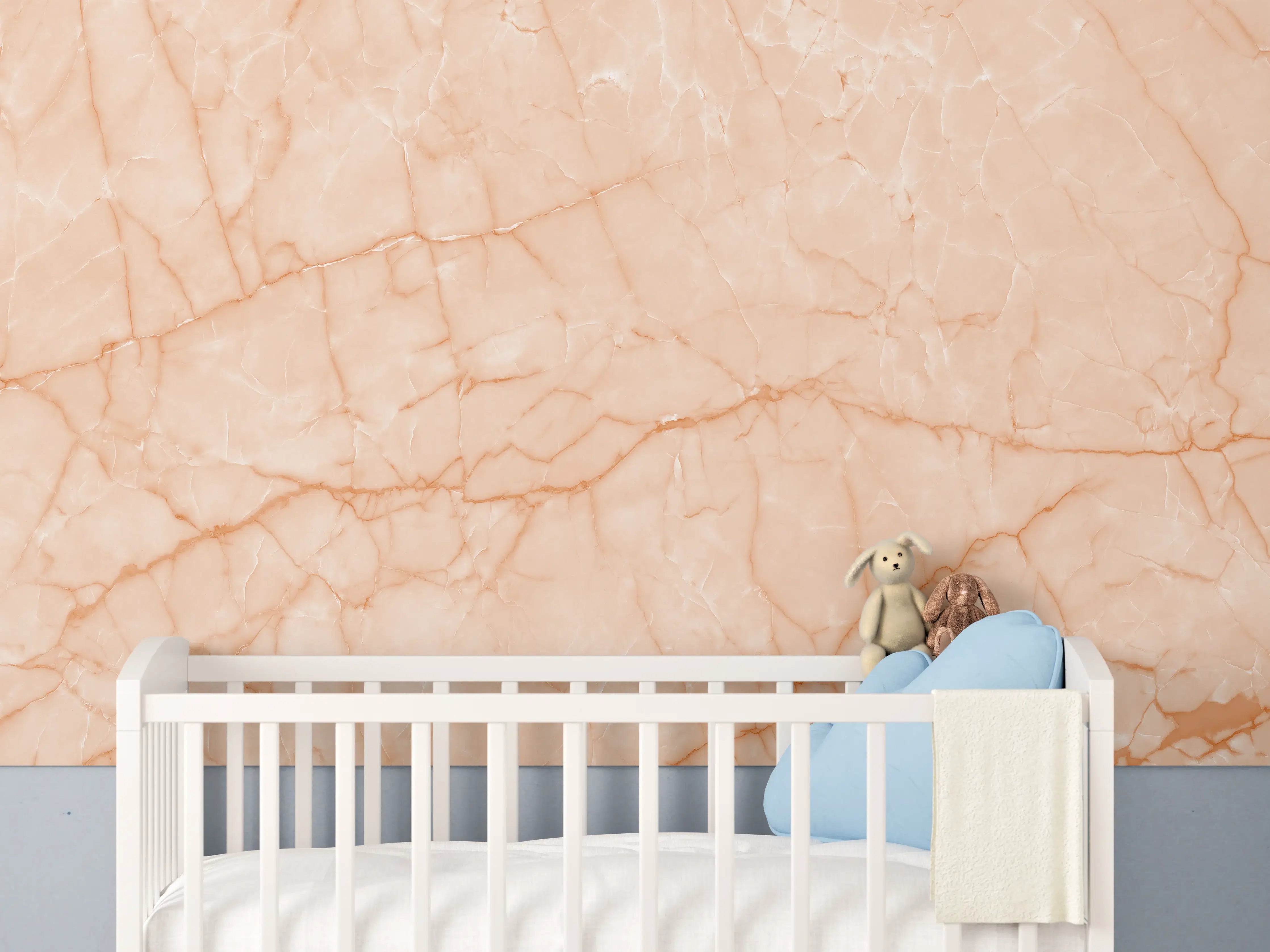 Babyzimmer Wandgestaltung - Hellrosa Marmor Naturstein