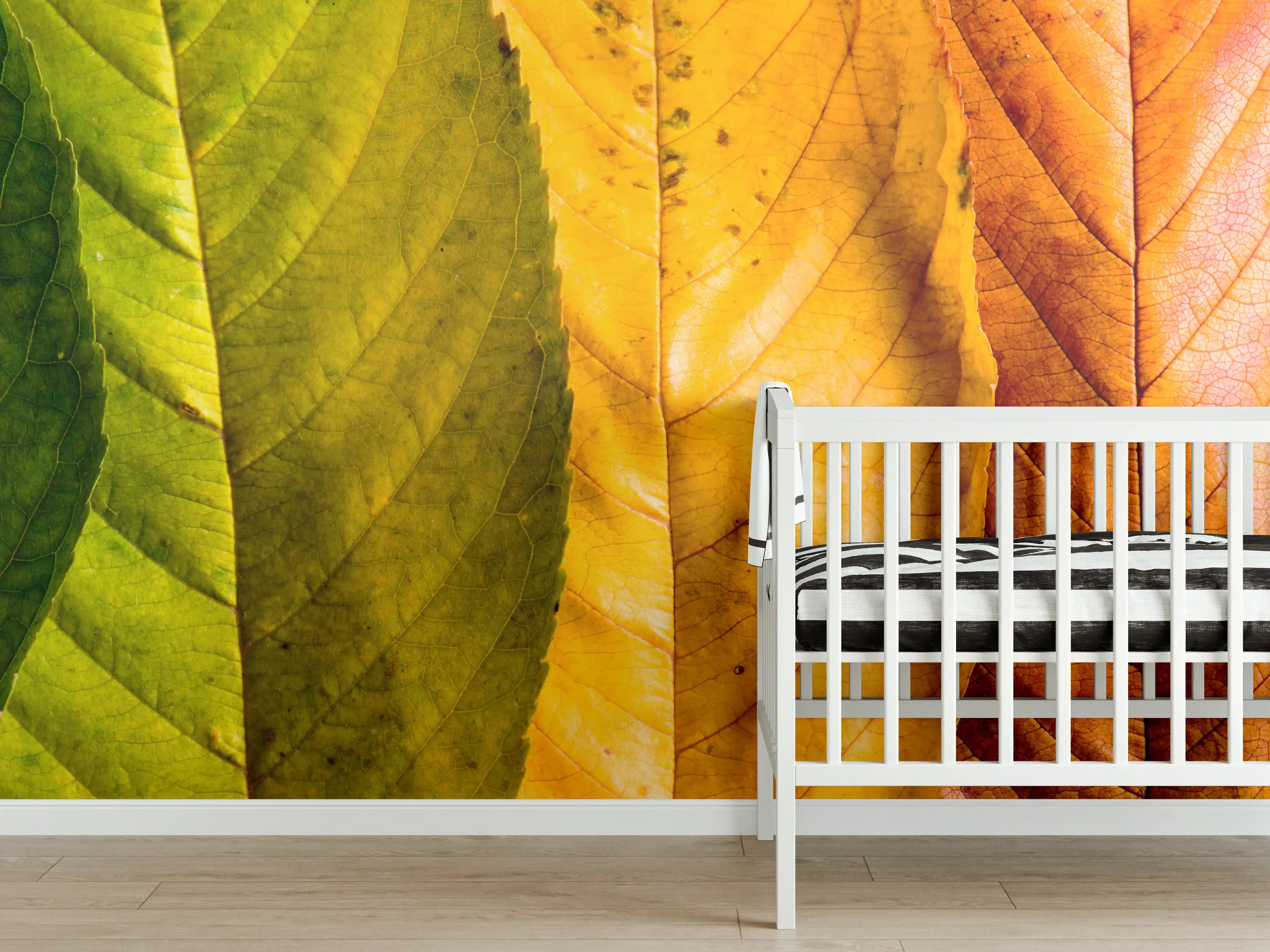 Babyzimmer Wandgestaltung - Herbstlaub Komposition