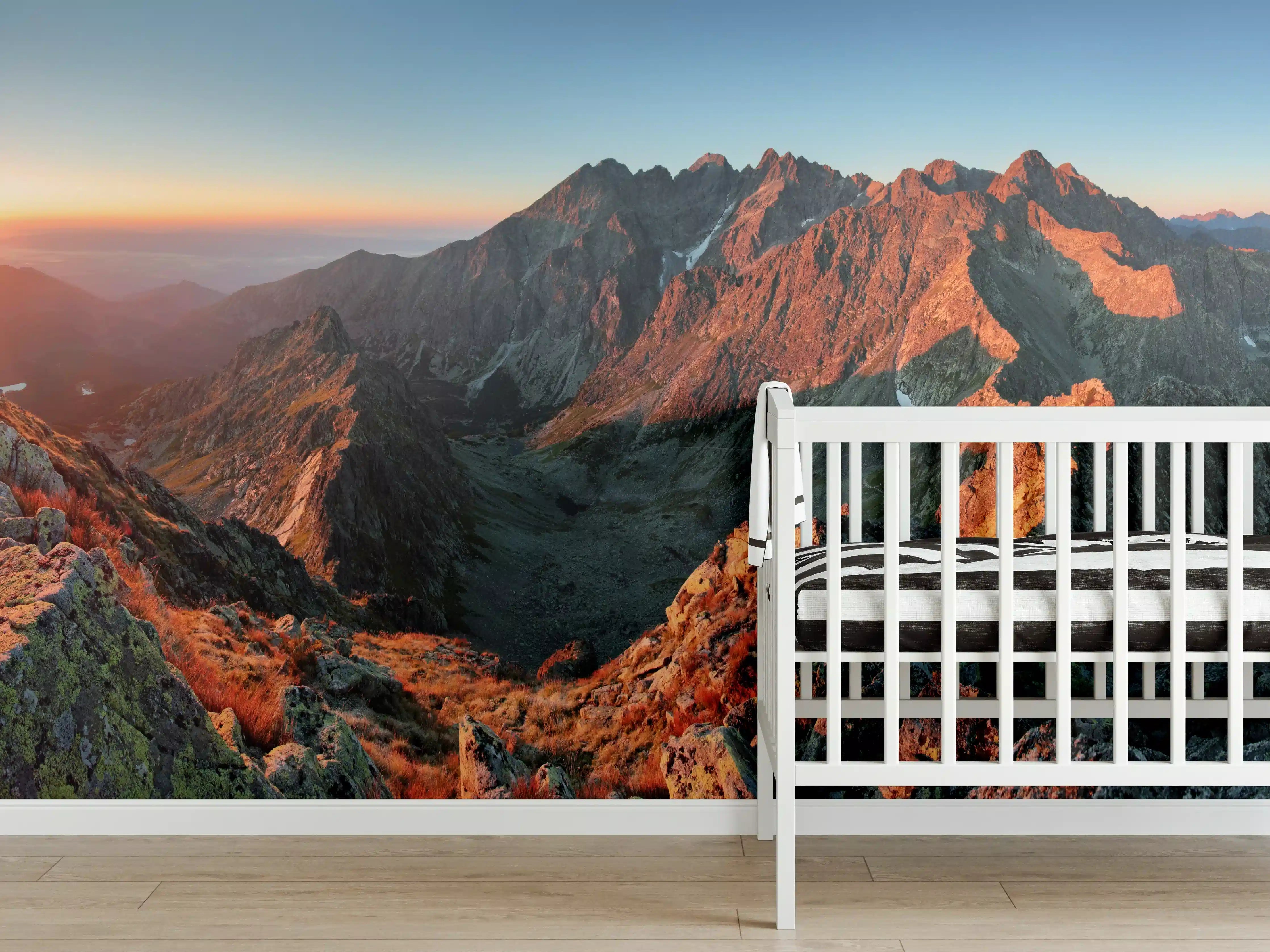 Babyzimmer Wandgestaltung - Herbstliche Berglandschaft