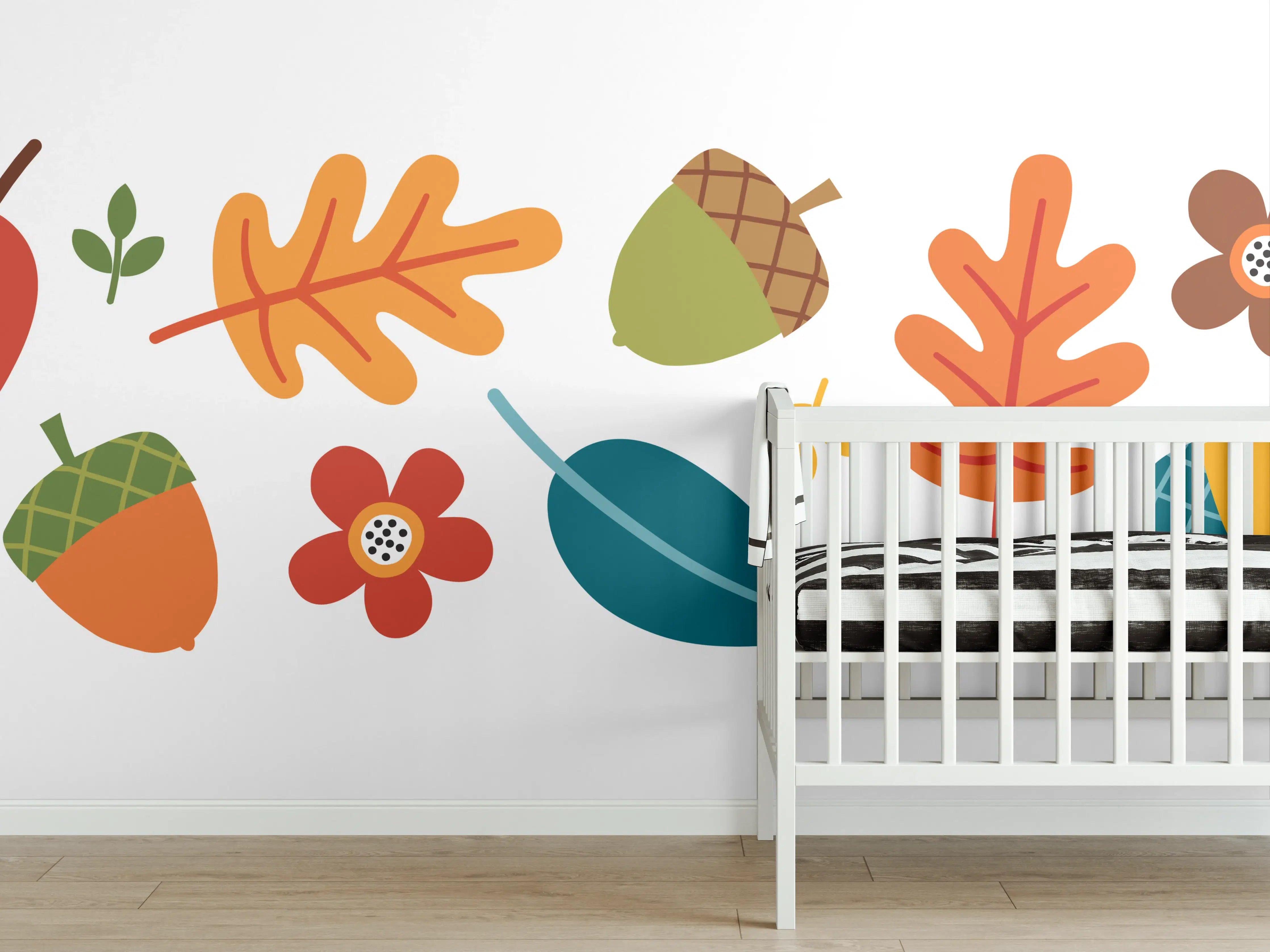 Babyzimmer Wandgestaltung - Herbstliche Blätterpracht