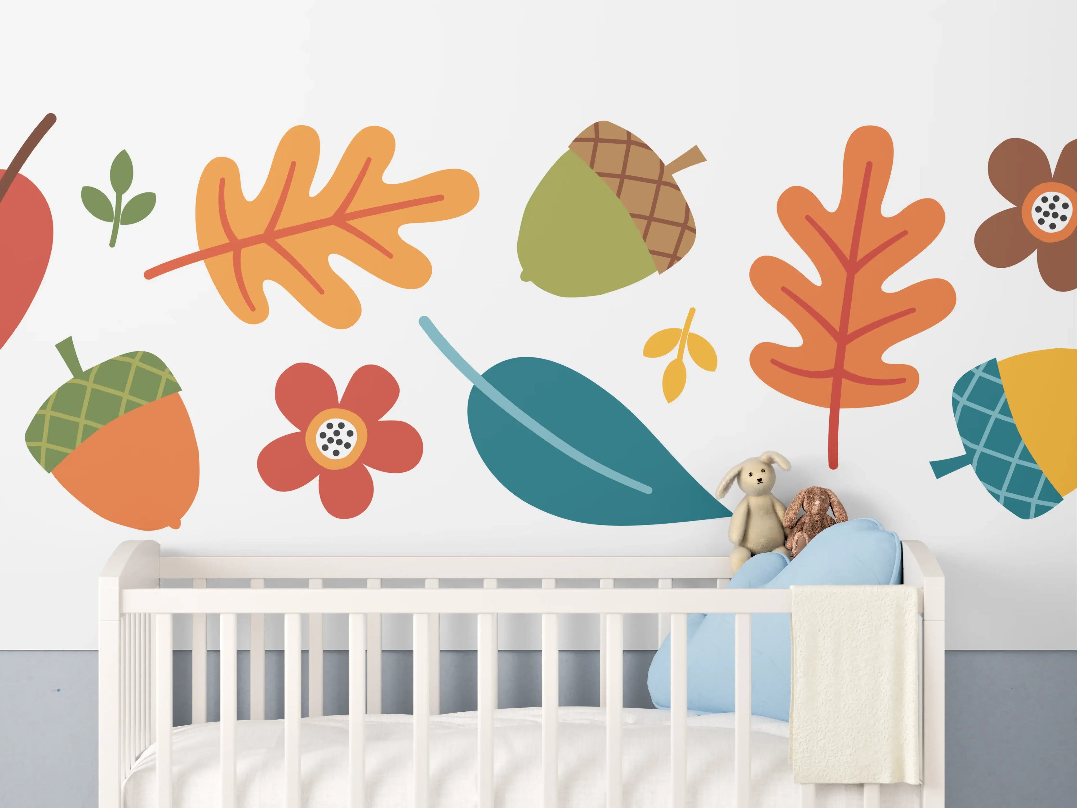 Babyzimmer Wandgestaltung - Herbstliche Blätterpracht