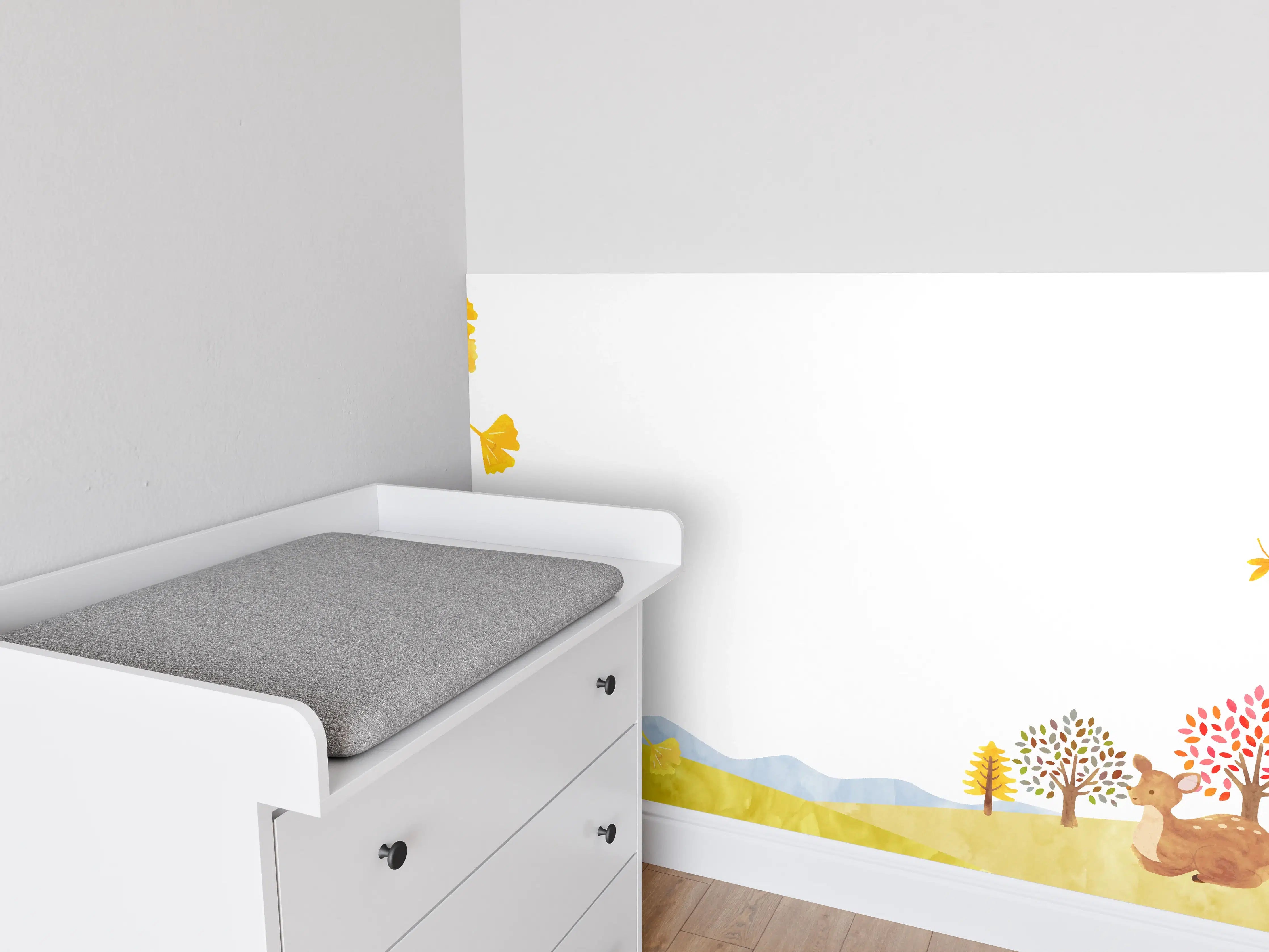 Babyzimmer Wandgestaltung - Herbstliche Tierillustration