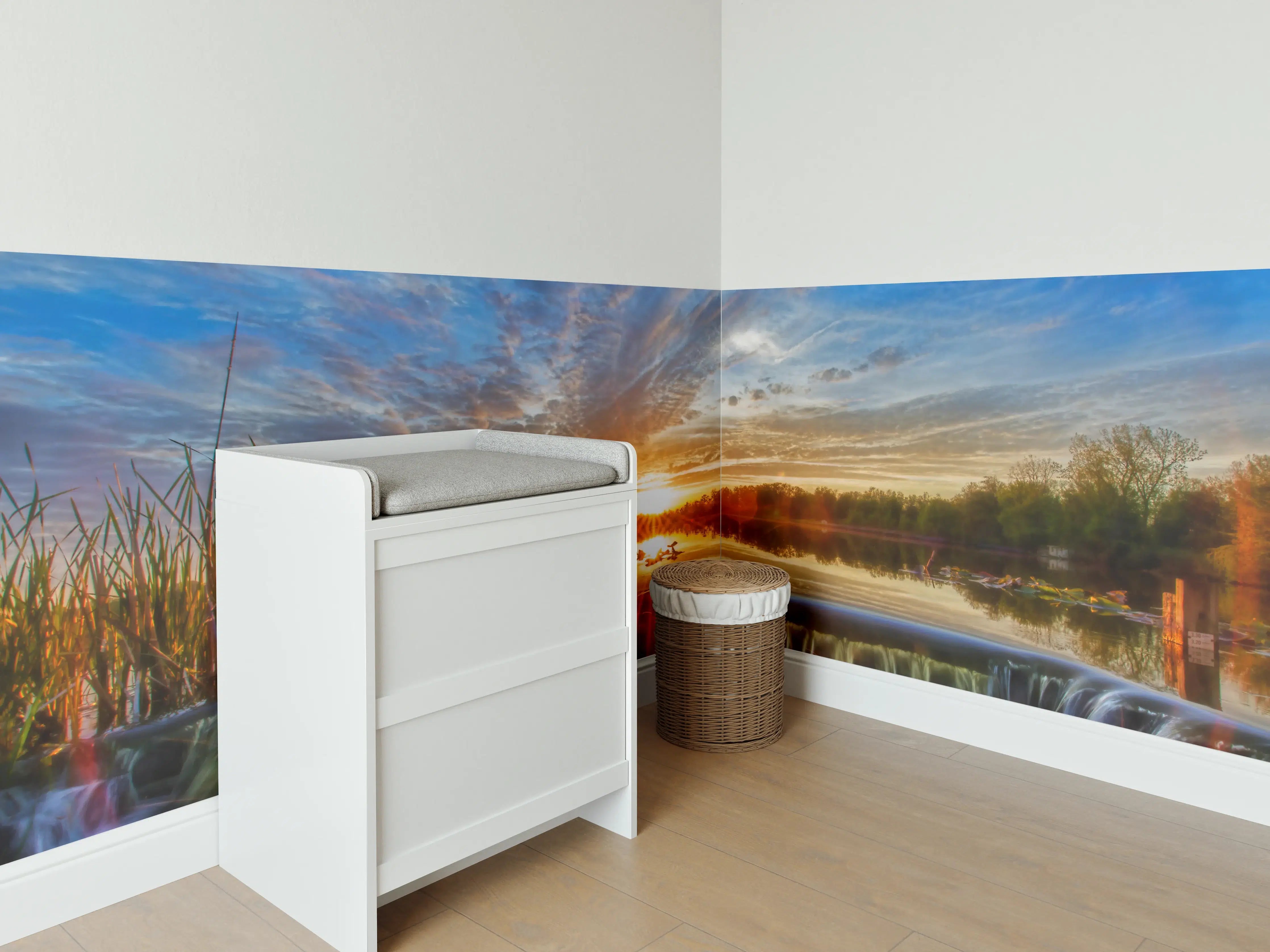 Babyzimmer Wandgestaltung - Herbstlicher Sonnenuntergang