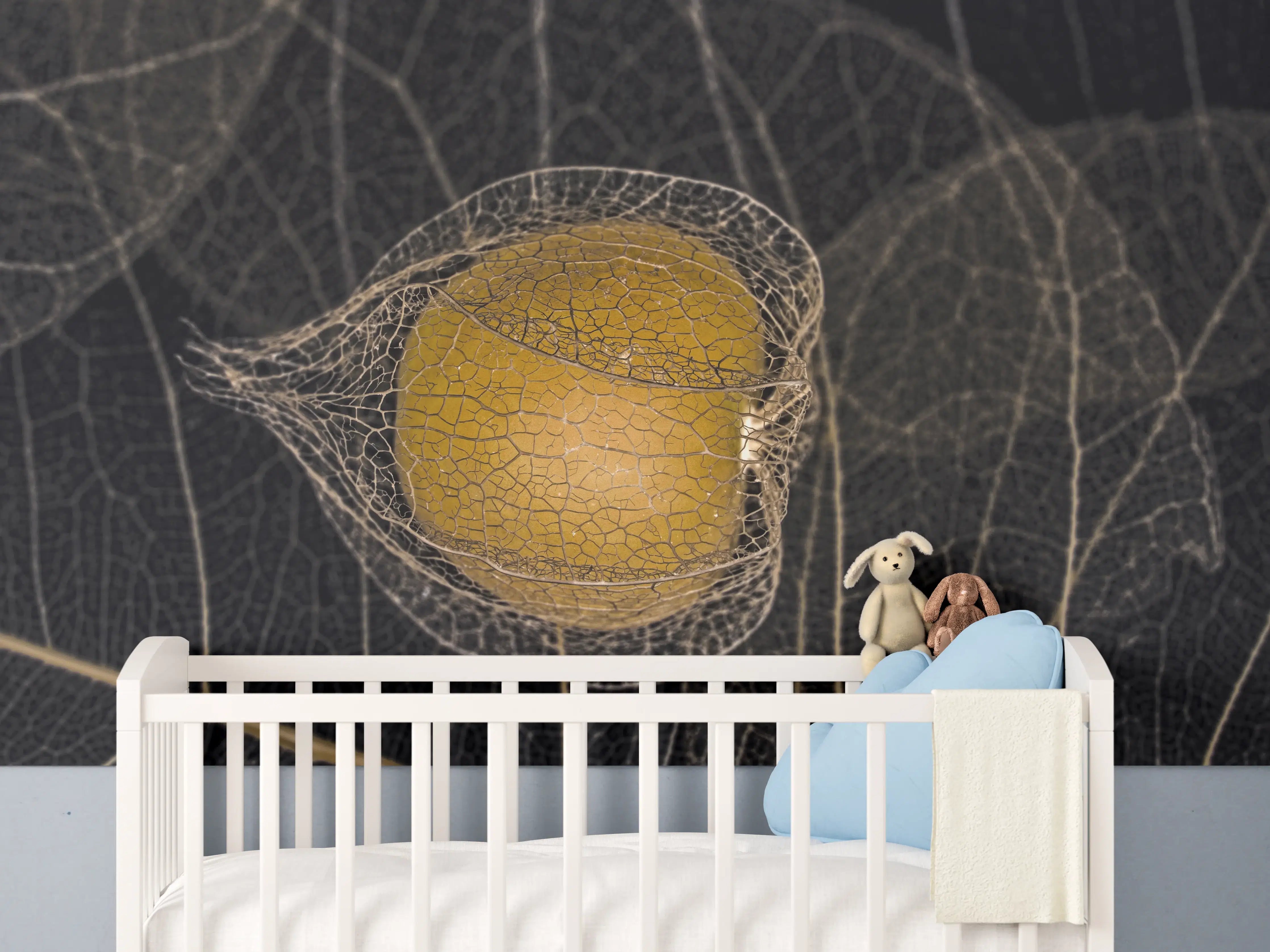 Babyzimmer Wandgestaltung - Herbstliches Blatt - Nahaufnahme