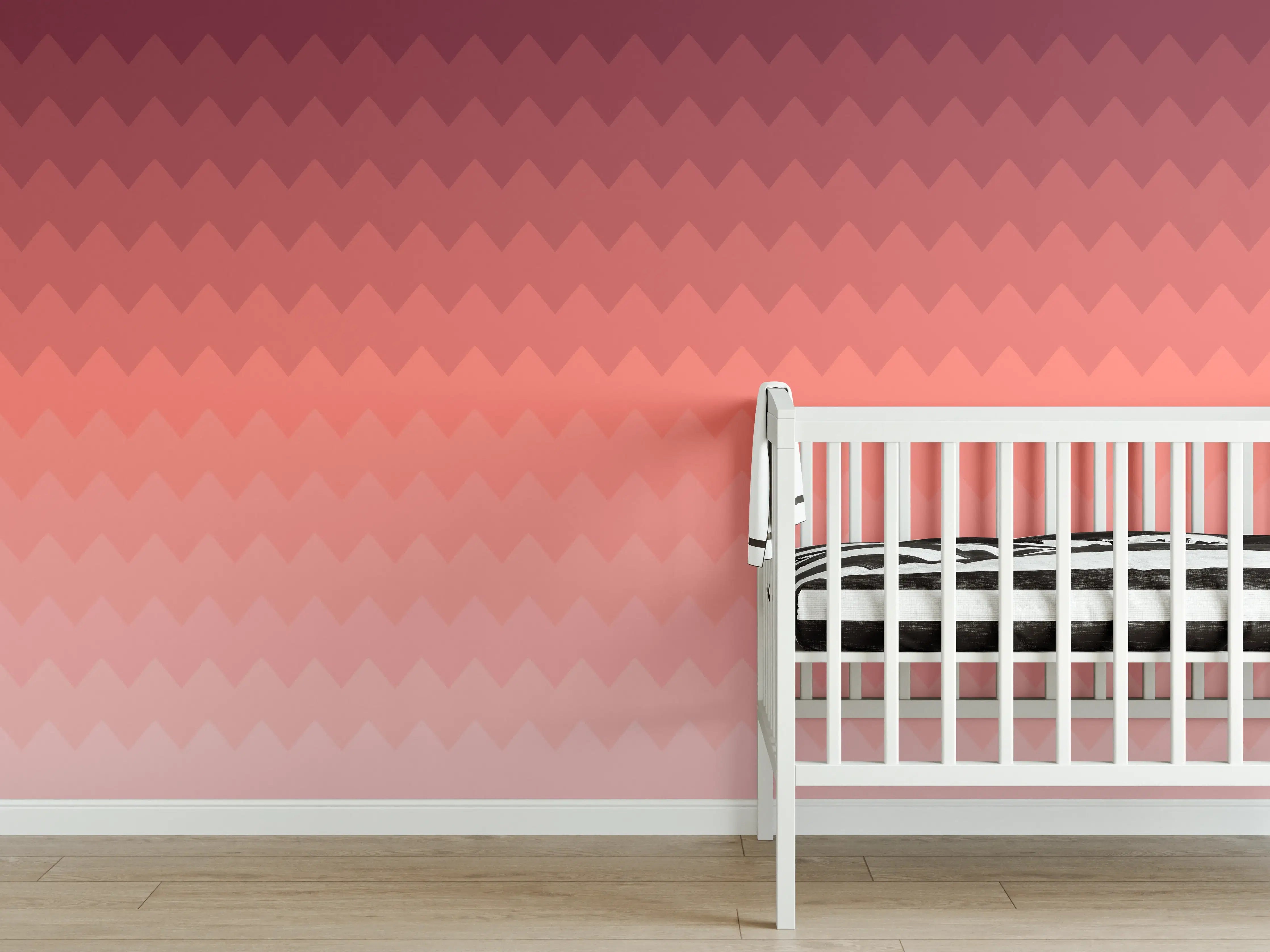 Babyzimmer Wandgestaltung - Herbstliches Farbverlaufsmuster in warmen Tönen