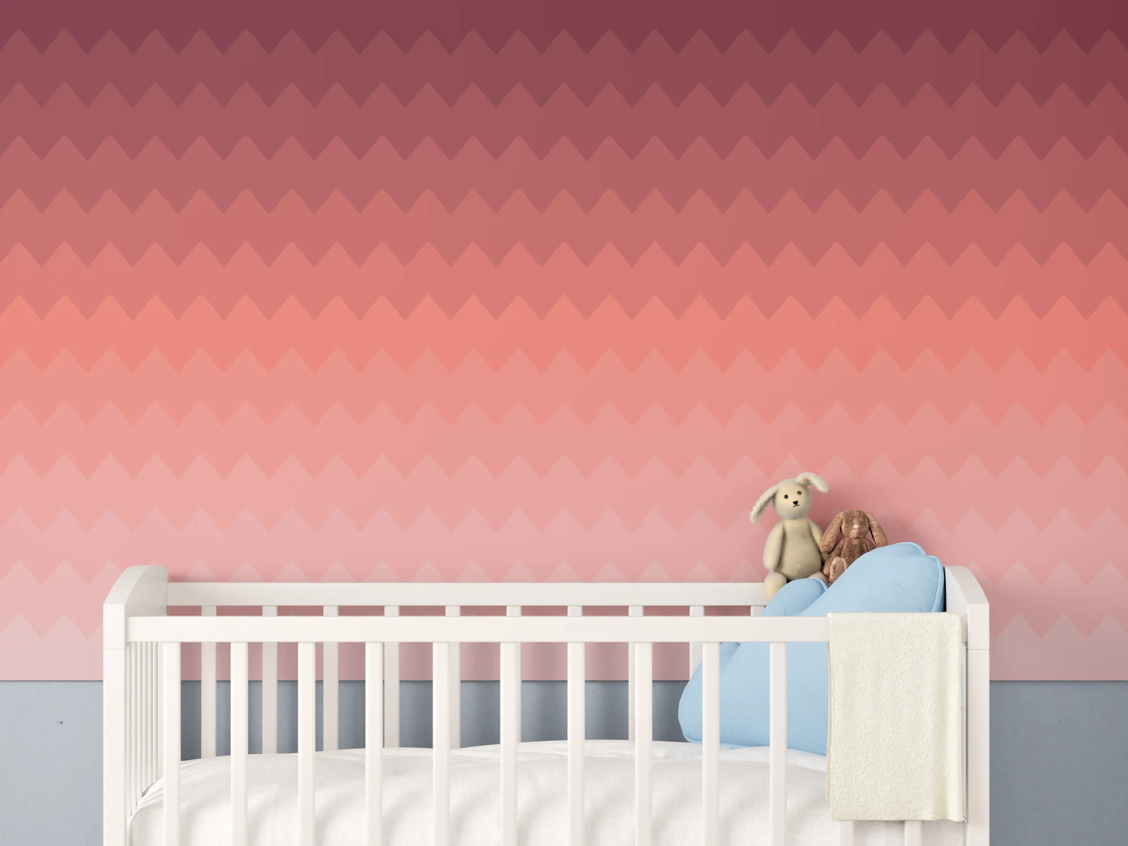 Babyzimmer Wandgestaltung - Herbstliches Farbverlaufsmuster in warmen Tönen