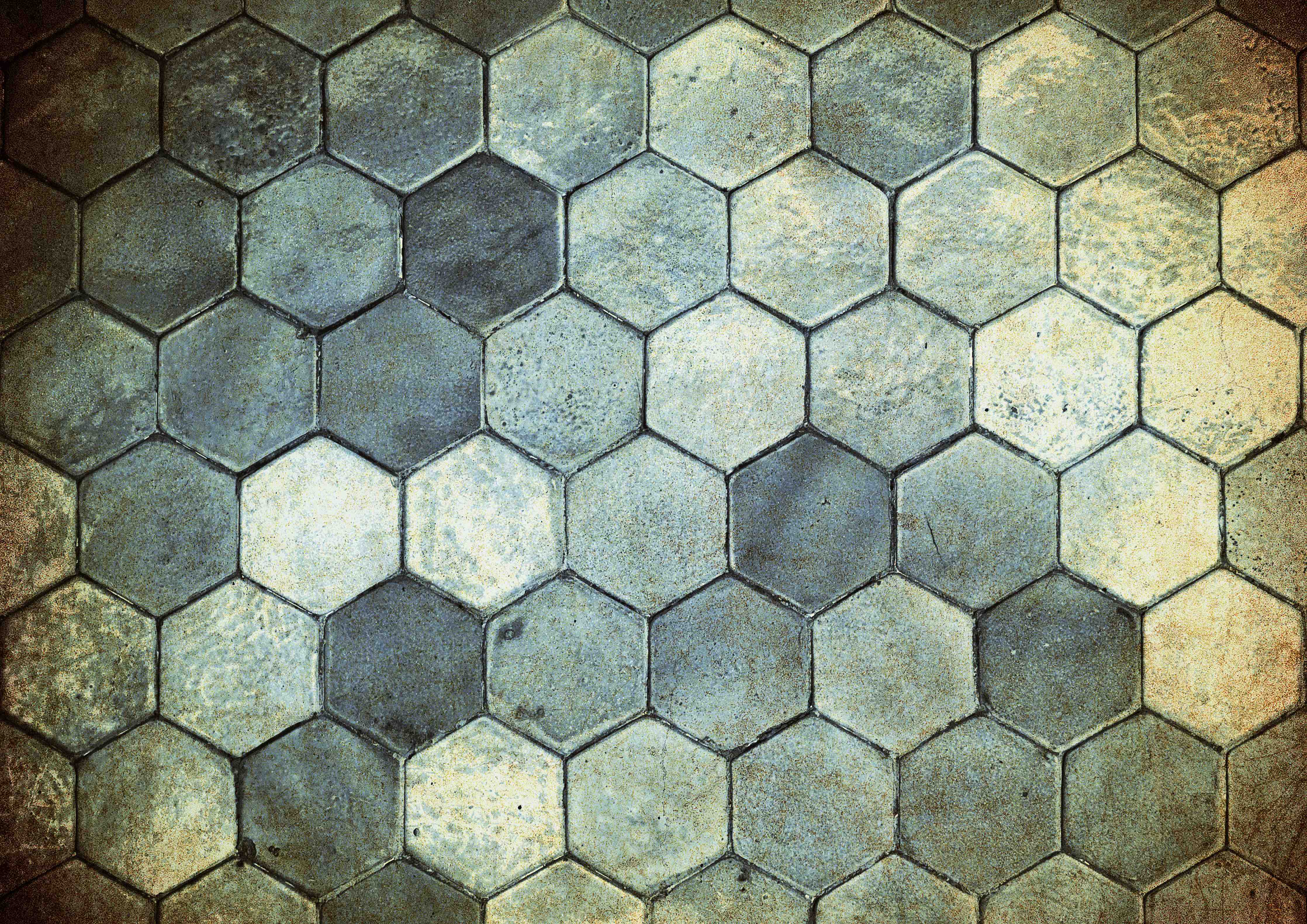 Babyzimmer Wandgestaltung-Hexagon Fliesen in Grau und Beige