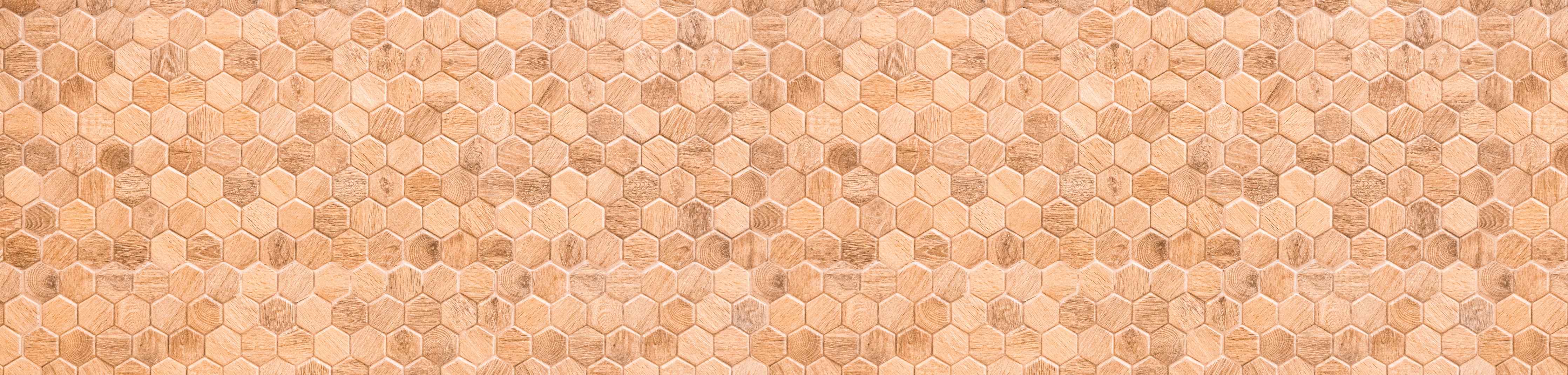 Babyzimmer Wandgestaltung-Hexagon Holz Wabenmuster