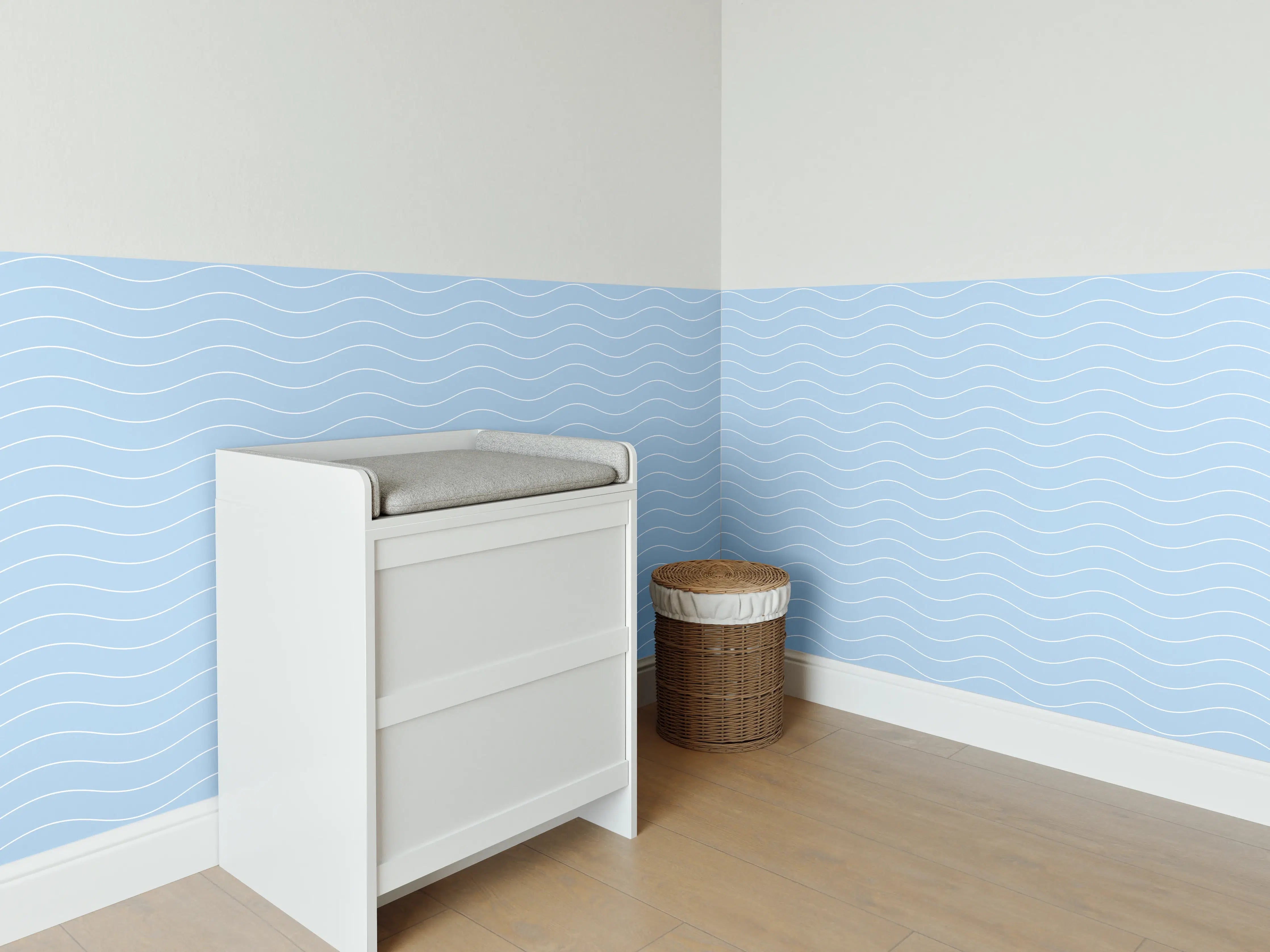 Babyzimmer Wandgestaltung - Himmel in sanften Blau