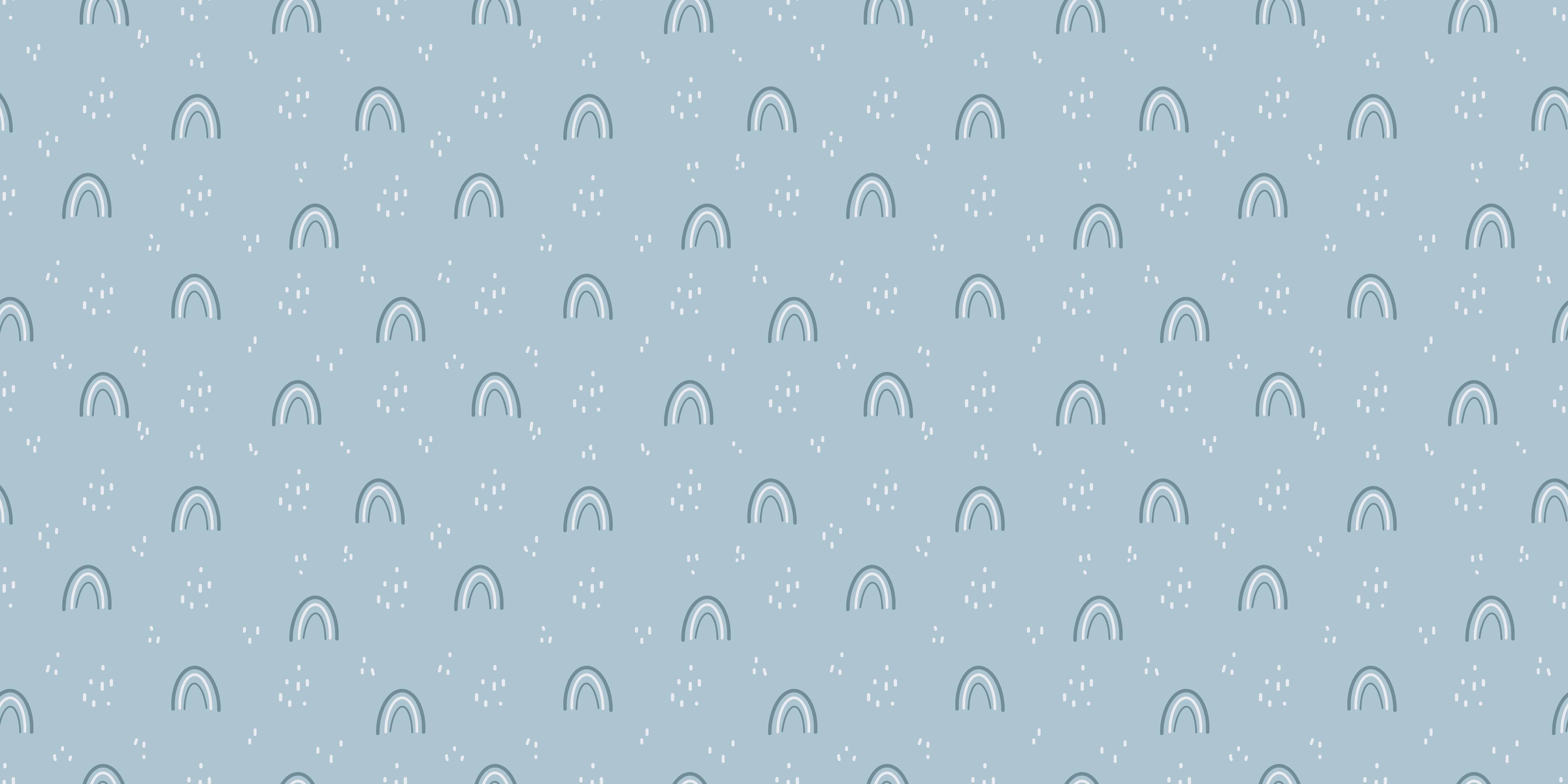 Babyzimmer Wandgestaltung-Himmel mit Regenbogen und Wolken in Pastellfarben