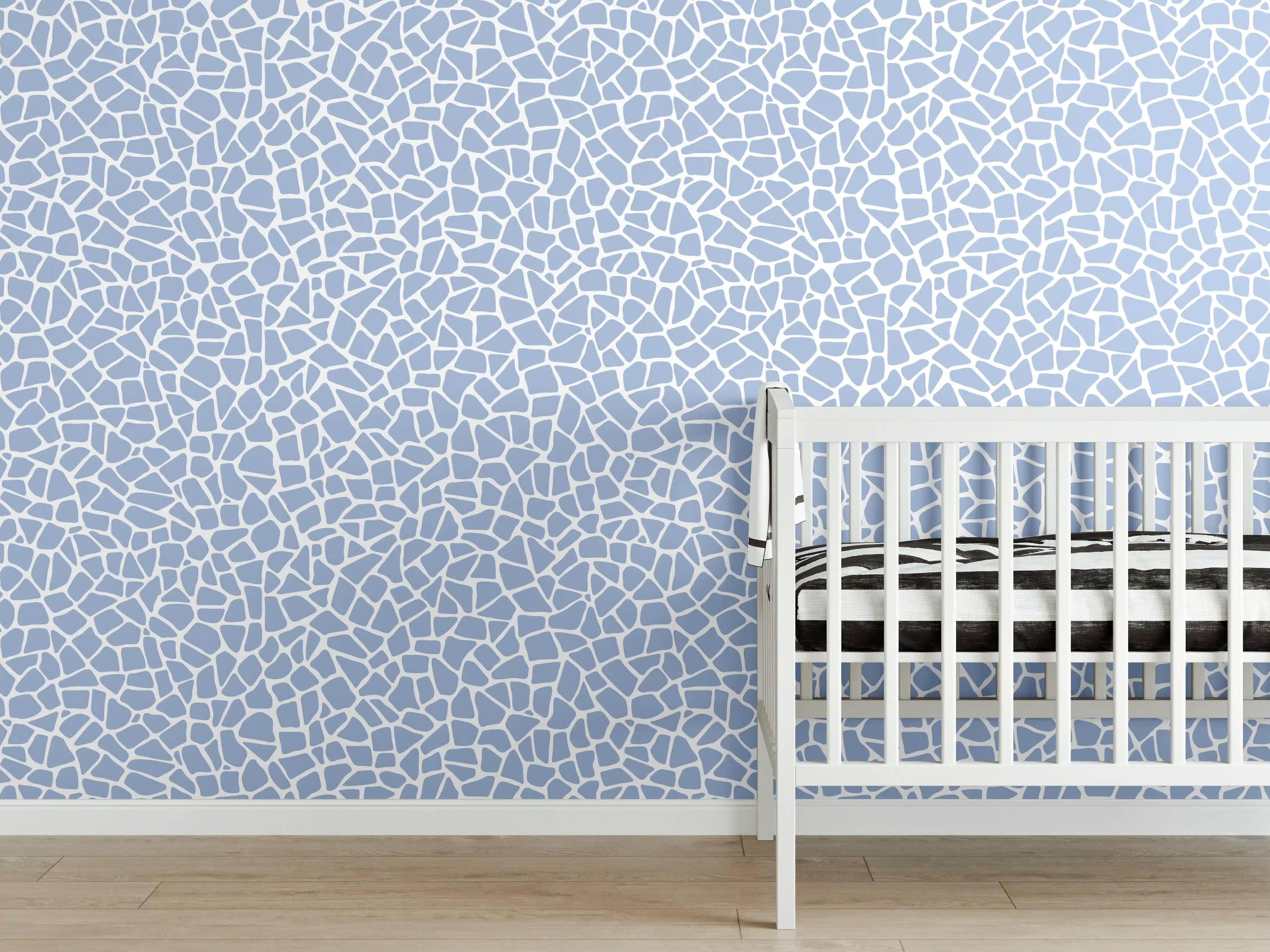 Babyzimmer Wandgestaltung - Himmelblaue Fliesen-Textur