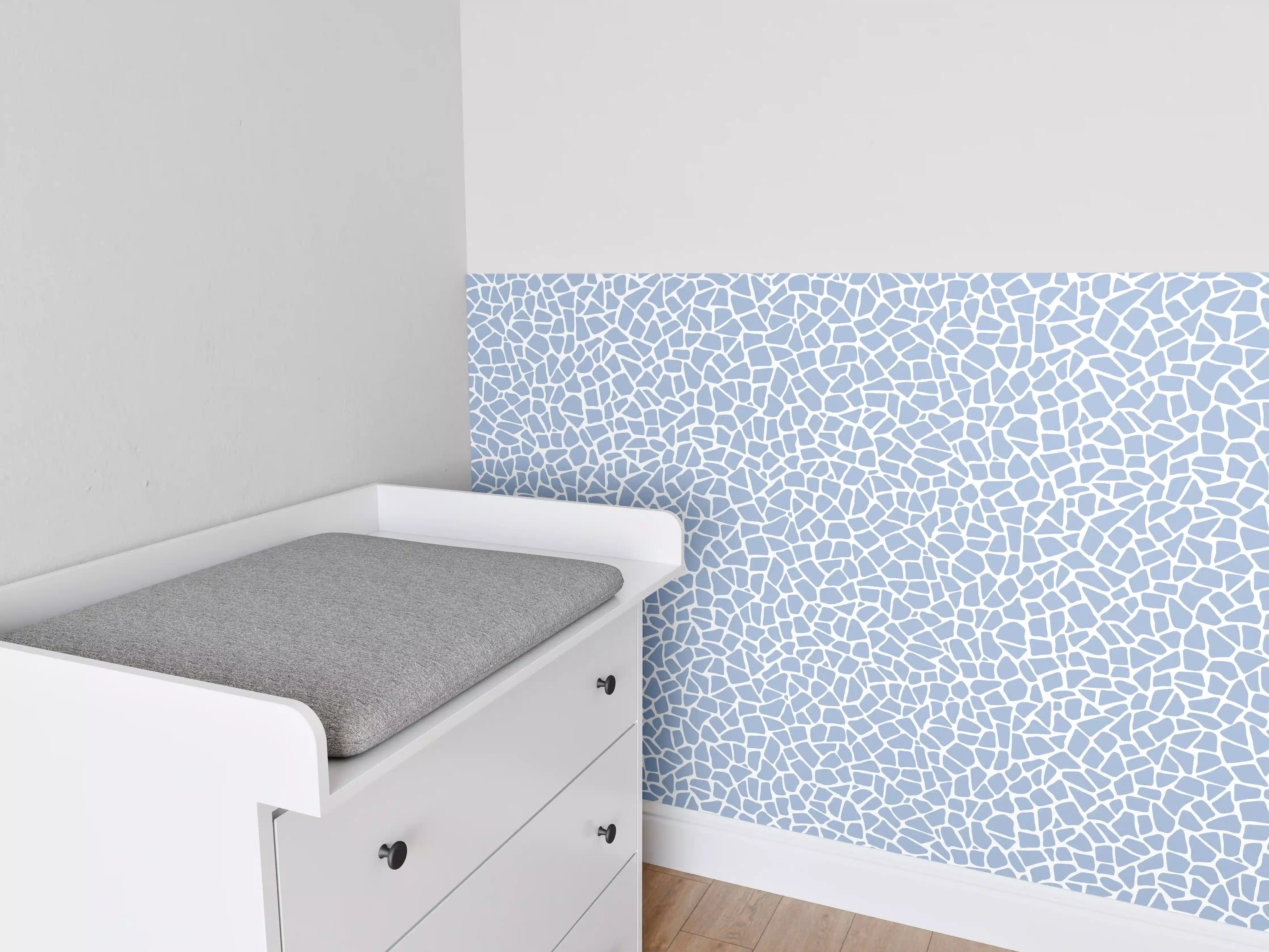 Babyzimmer Wandgestaltung - Himmelblaue Fliesen-Textur