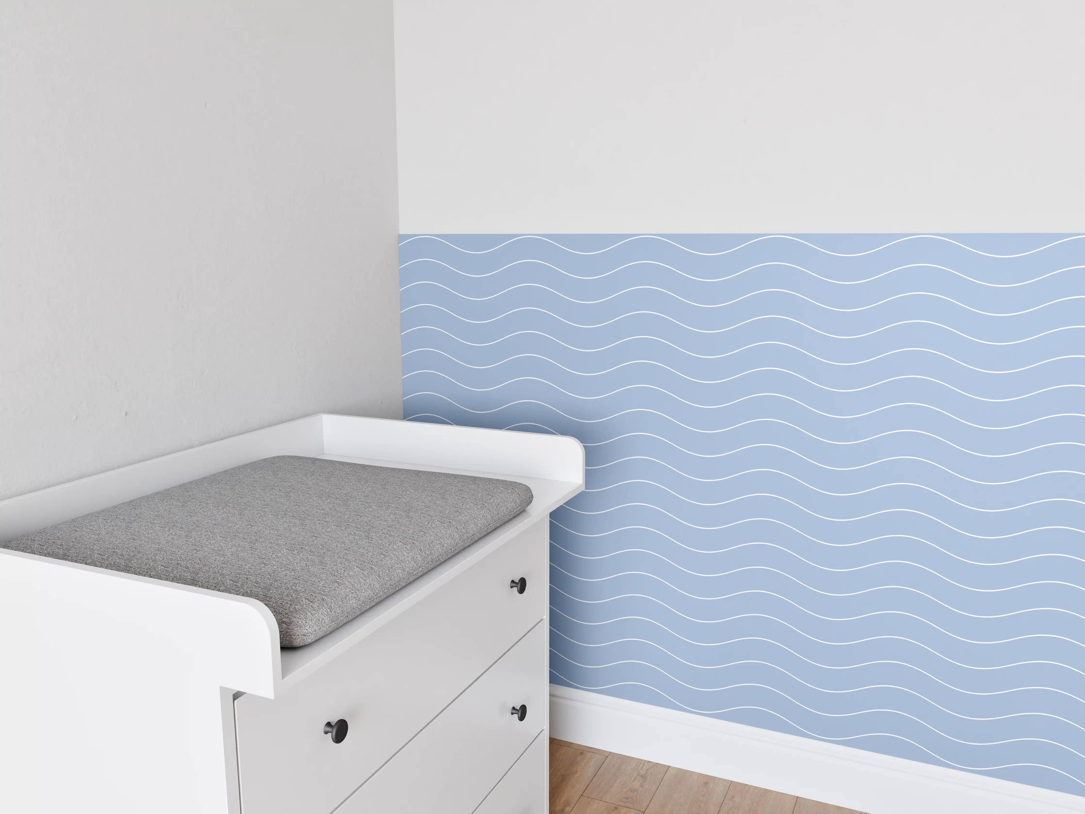 Babyzimmer Wandgestaltung - Himmelblaue Wasseroberfläche