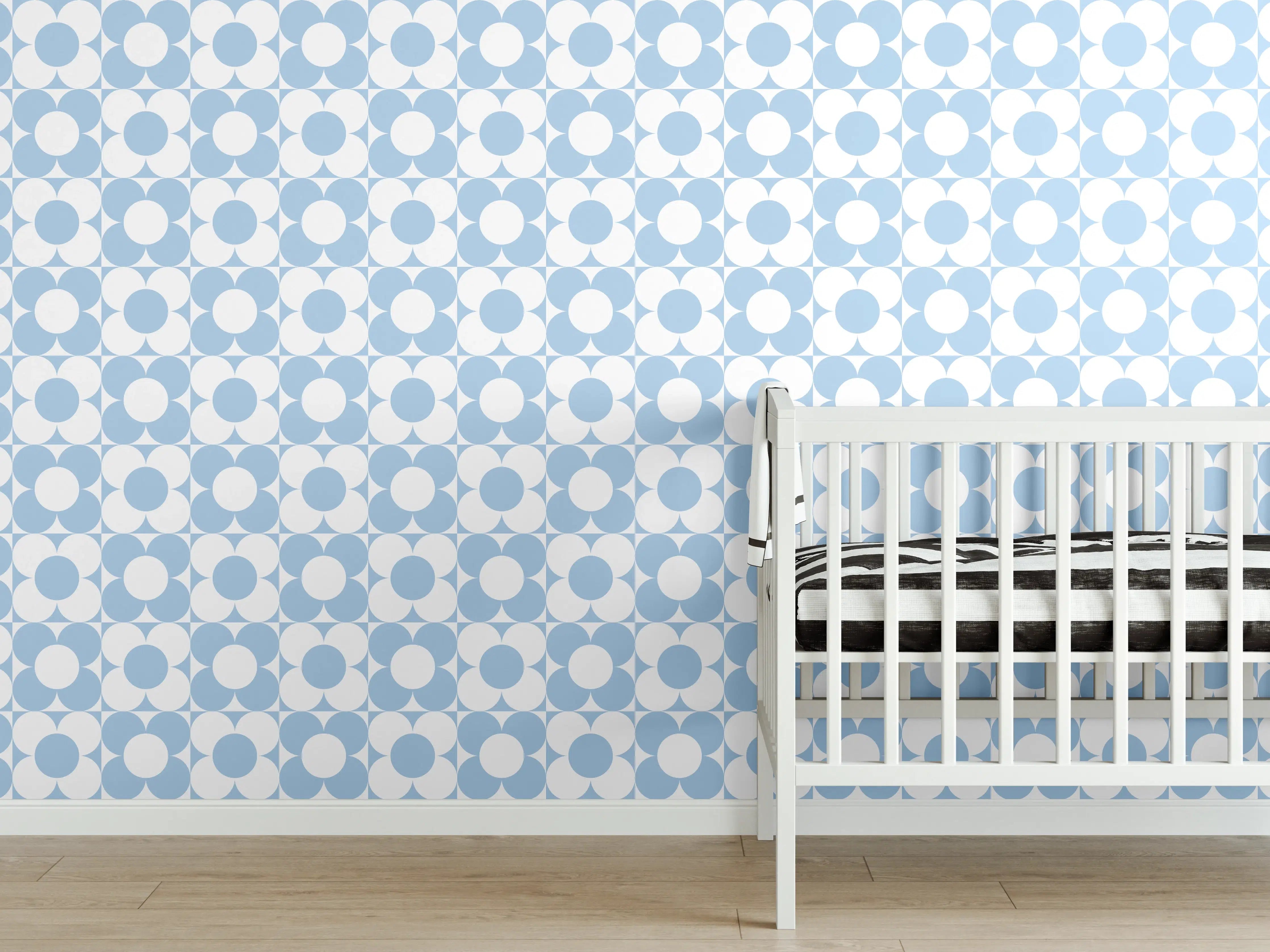 Babyzimmer Wandgestaltung - Himmelblauer Himmel mit Sonnenschein