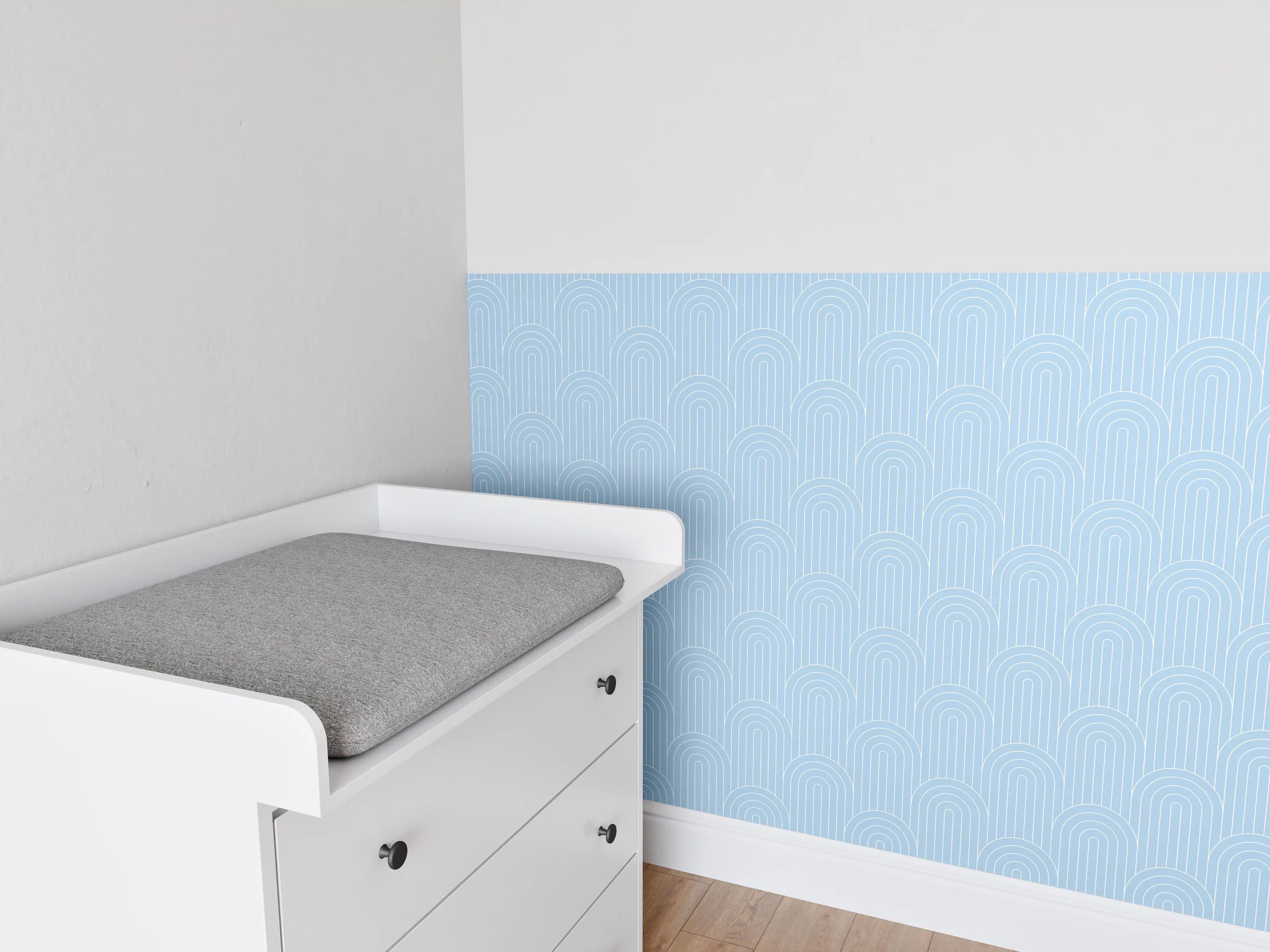 Babyzimmer Wandgestaltung - Himmelblauer Zen-Hintergrund
