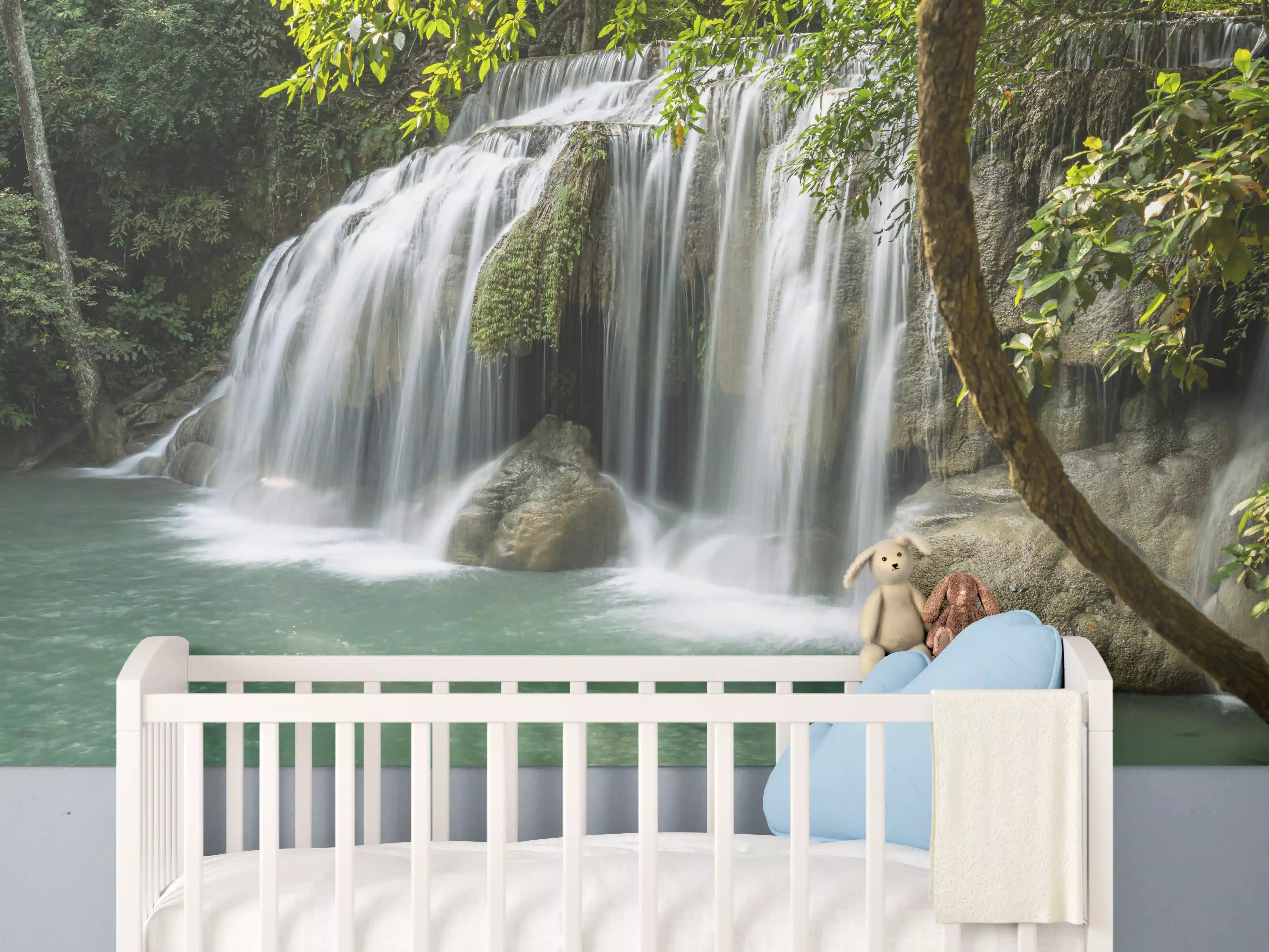 Babyzimmer Wandgestaltung - Himmlischer Erawan-Wasserfall - Thailand