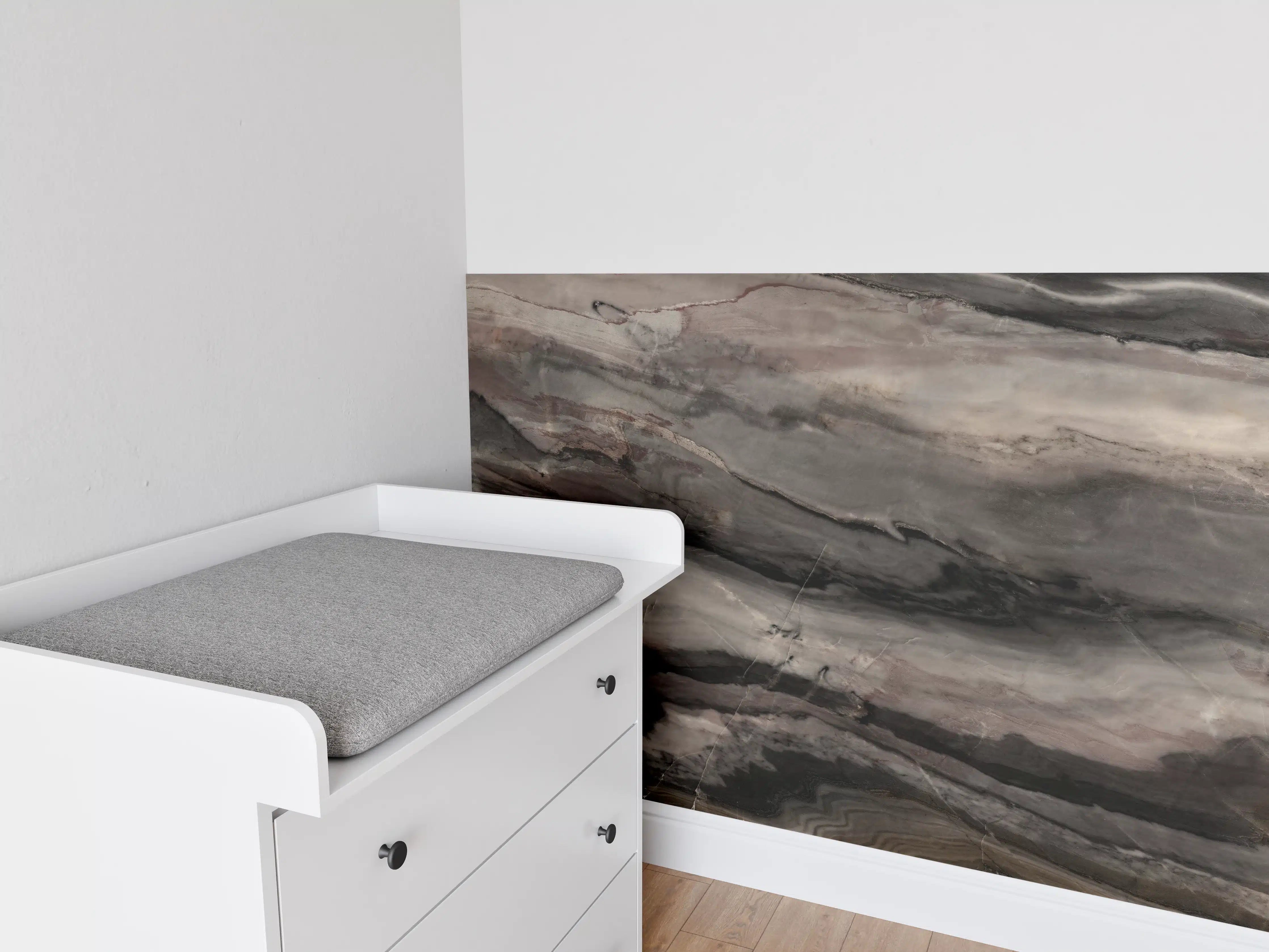 Babyzimmer Wandgestaltung - Holz-Marmor Textur