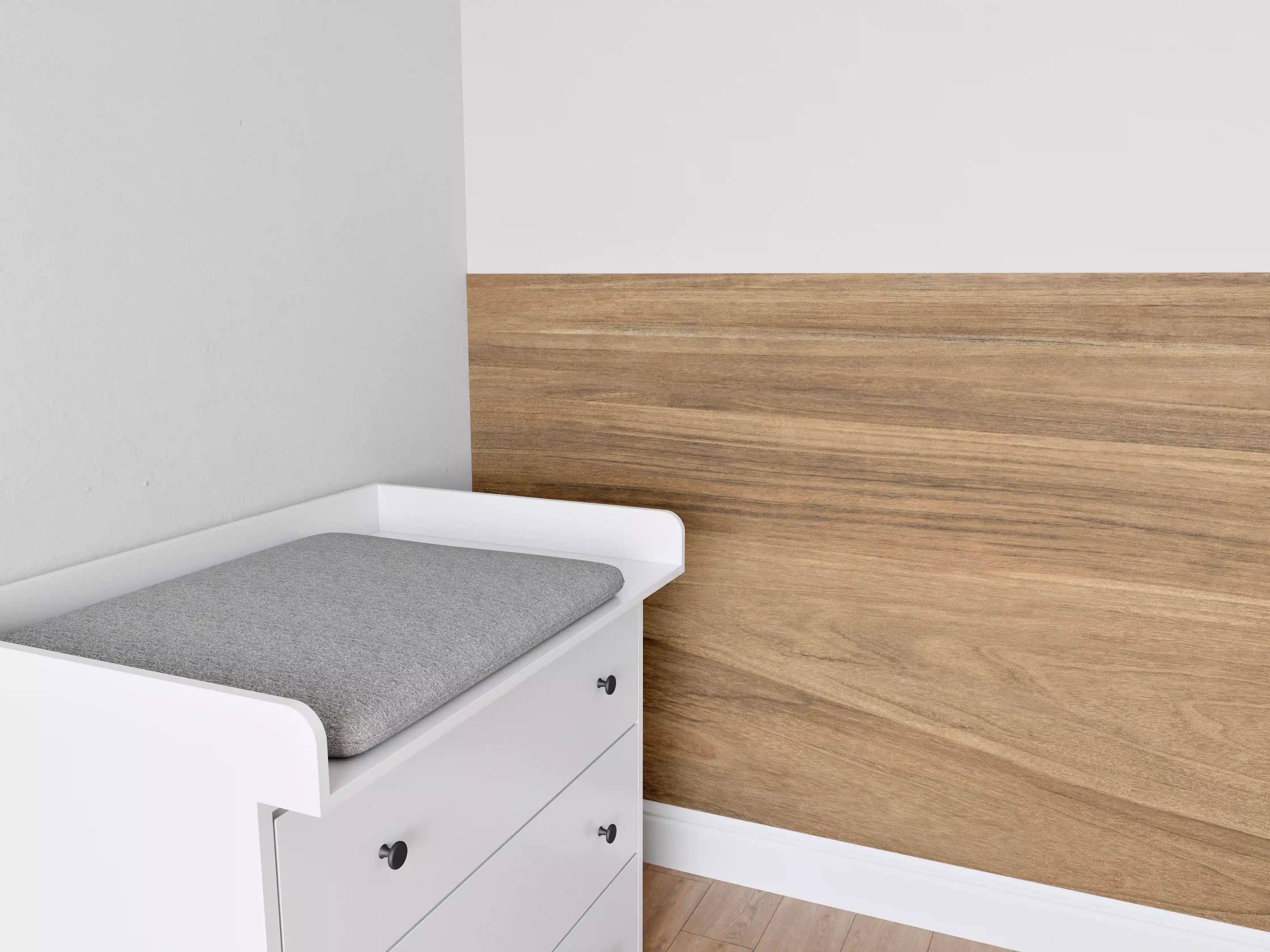 Babyzimmer Wandgestaltung - Holz-Natur Muster