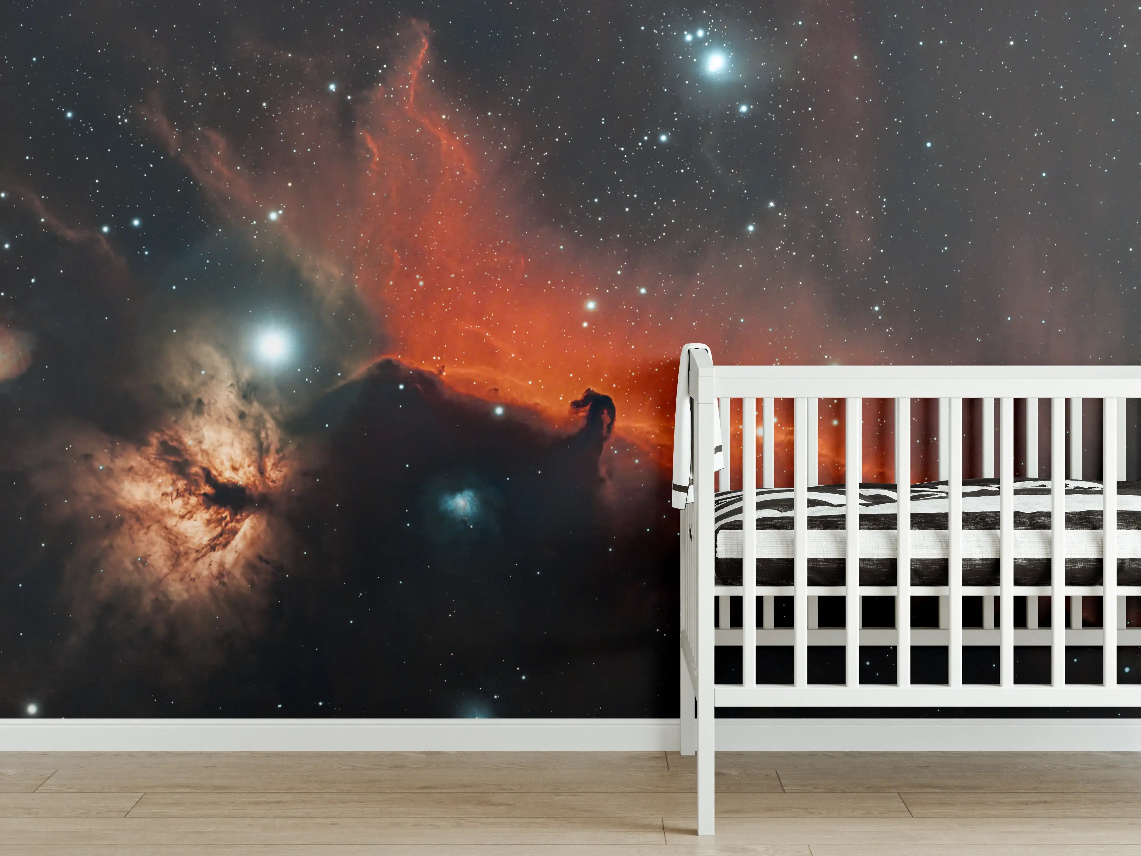 Babyzimmer Wandgestaltung - Horsehead amd Flame Nebula