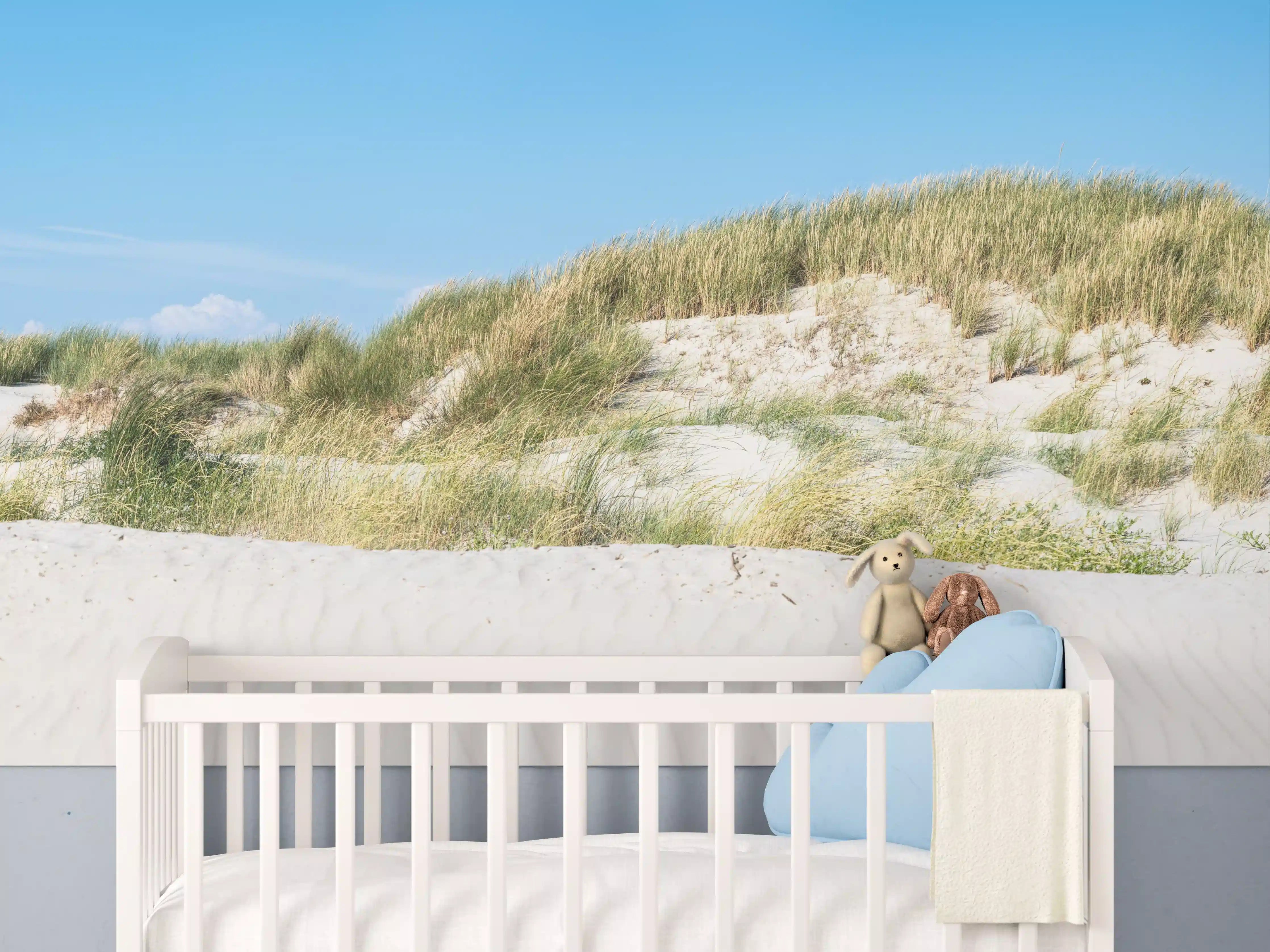 Babyzimmer Wandgestaltung - Idyllische Dünenlandschaft im Sonnenschein