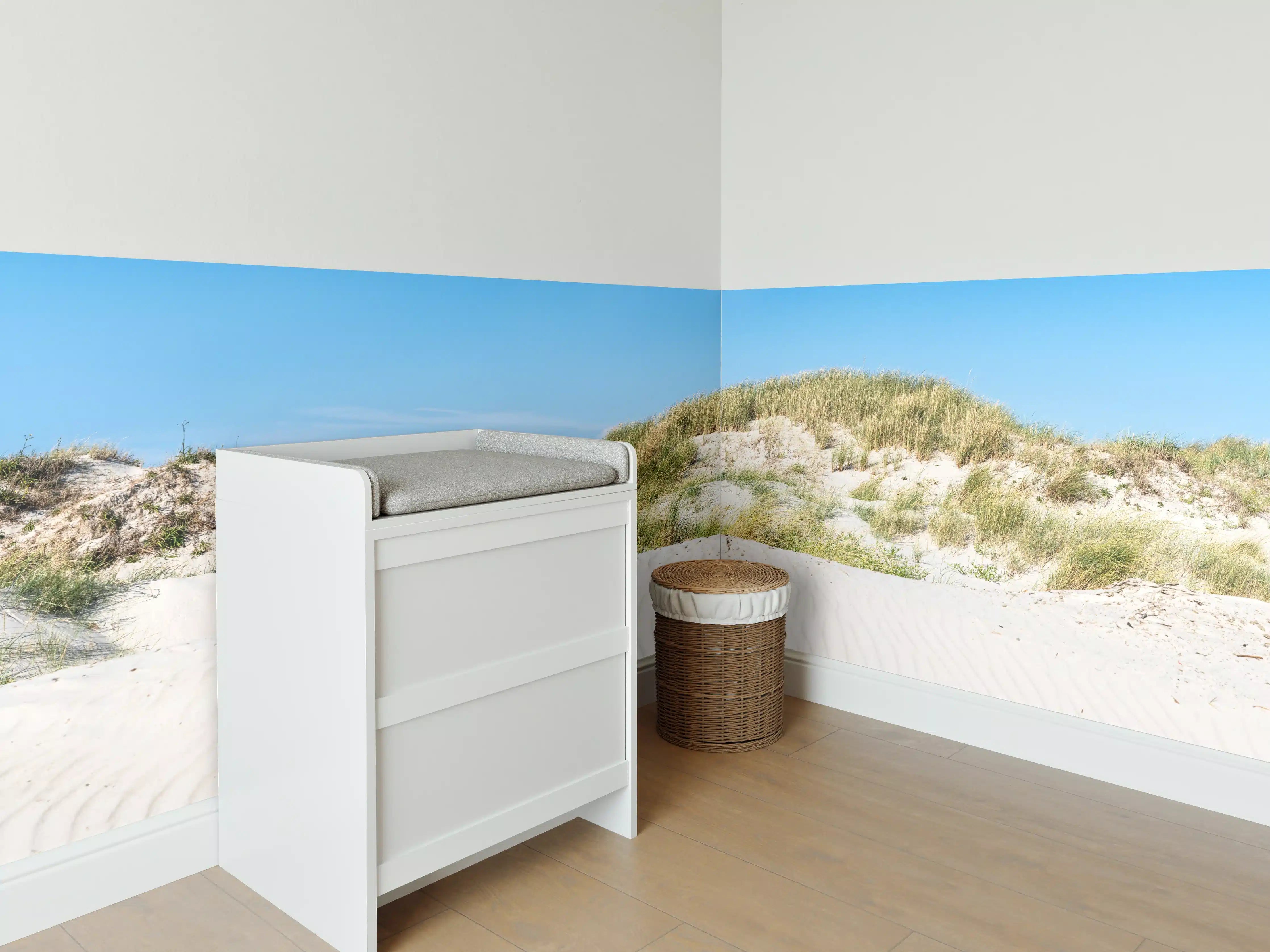 Babyzimmer Wandgestaltung - Idyllische Dünenlandschaft im Sonnenschein