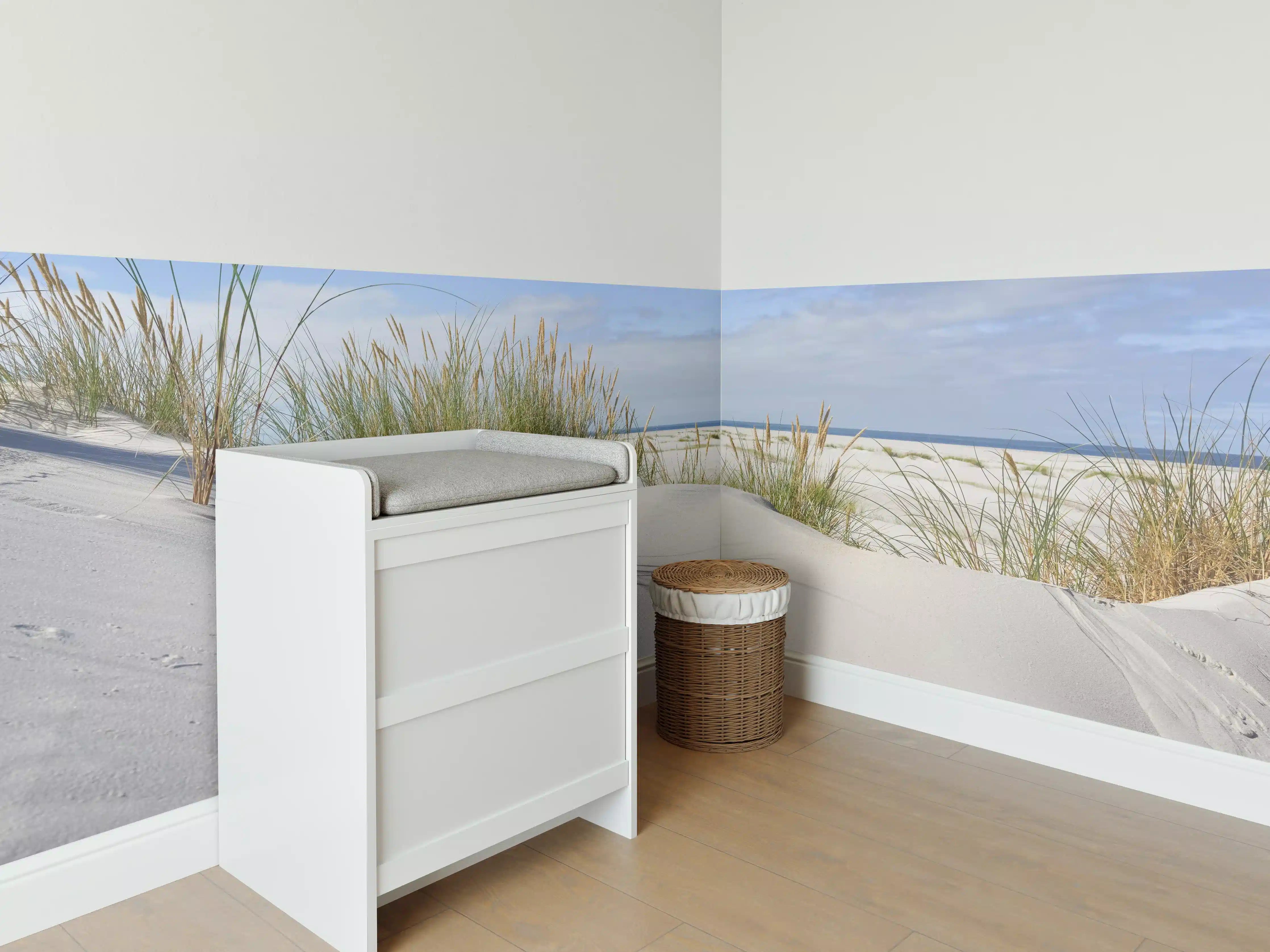 Babyzimmer Wandgestaltung - Idyllische Dünenlandschaft mit Meerblick
