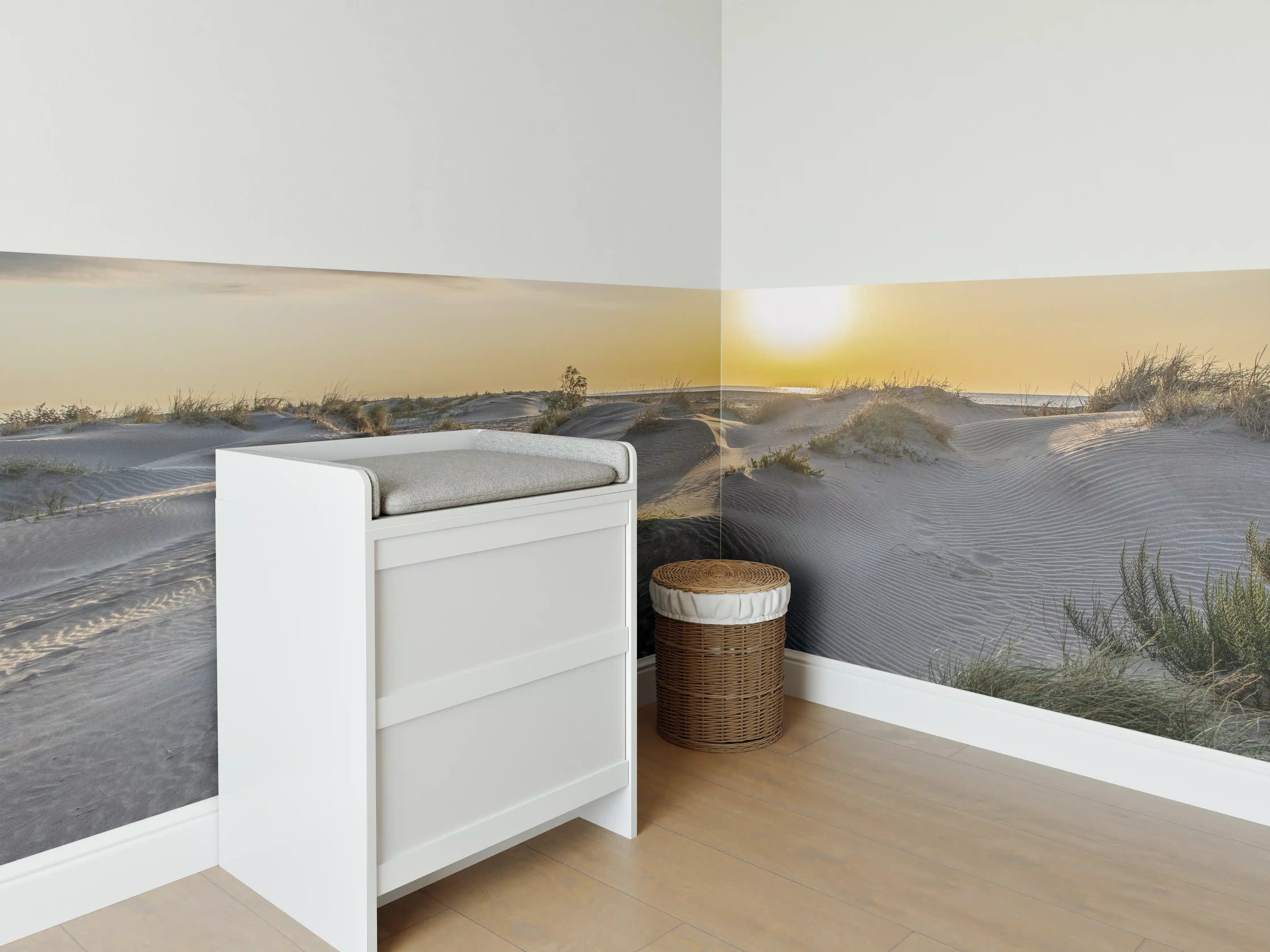 Babyzimmer Wandgestaltung - Idyllische Küstenlandschaft bei Sonnenuntergang