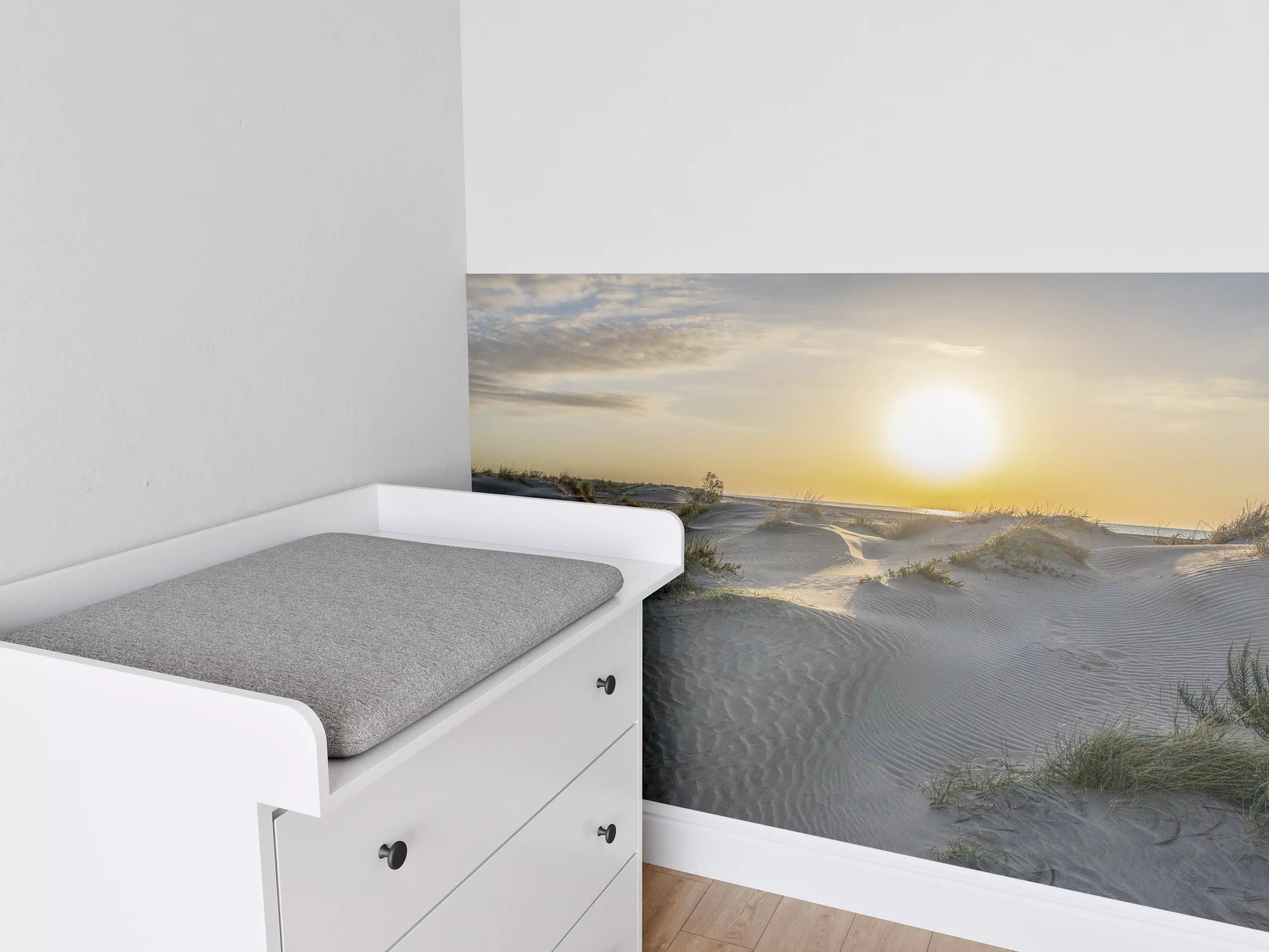 Babyzimmer Wandgestaltung - Idyllische Küstenlandschaft bei Sonnenuntergang
