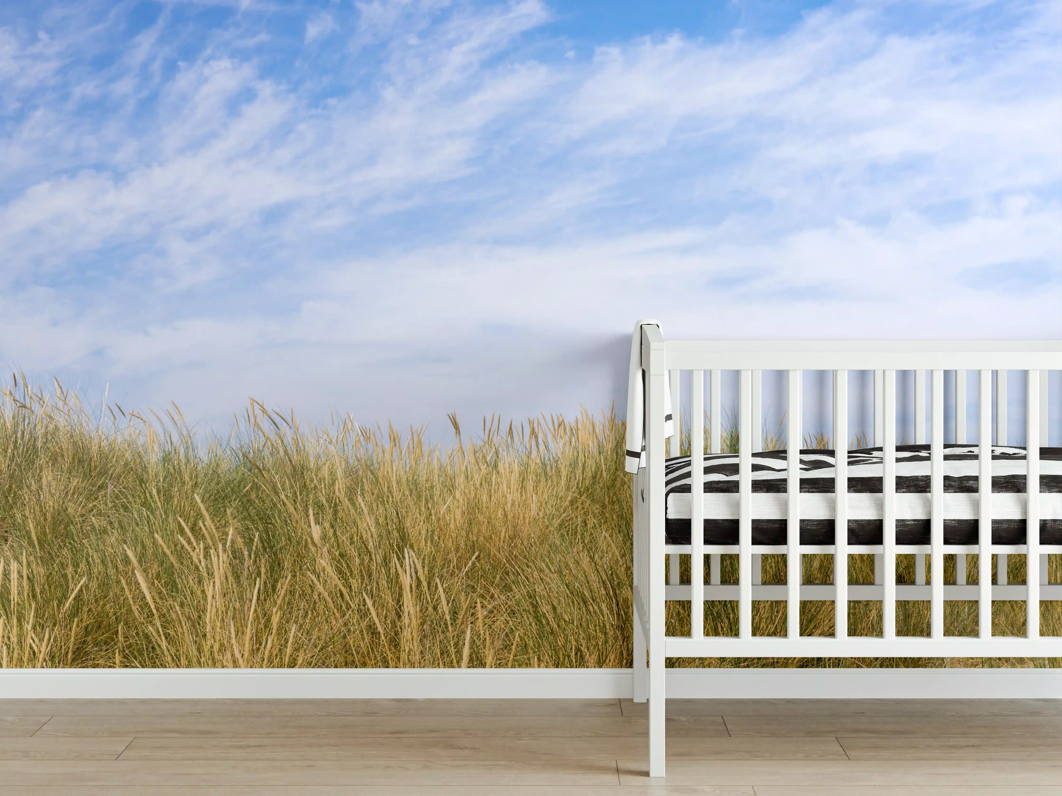 Babyzimmer Wandgestaltung - Idyllische Küstenlandschaft mit Himmel