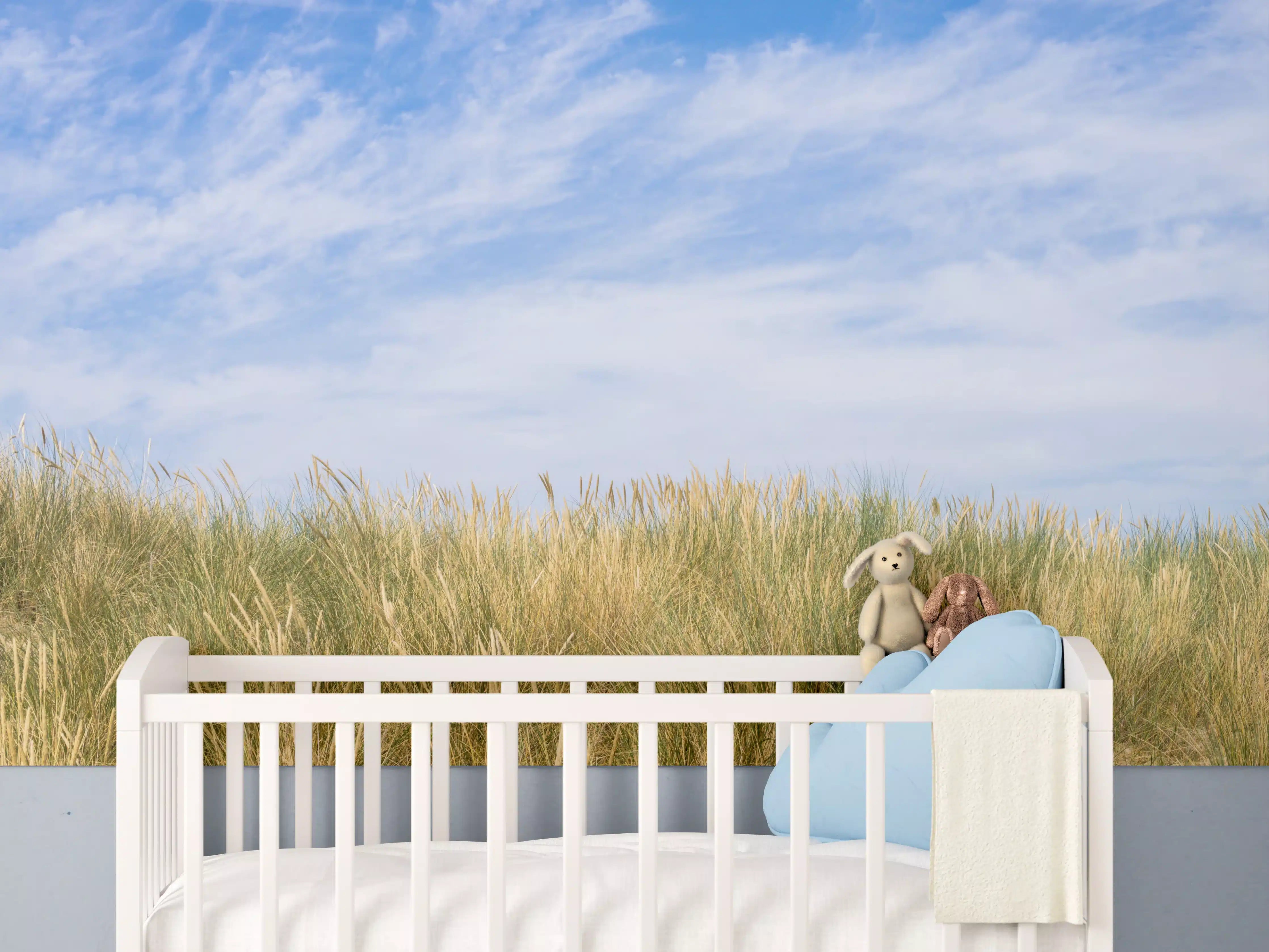 Babyzimmer Wandgestaltung - Idyllische Küstenlandschaft mit Himmel