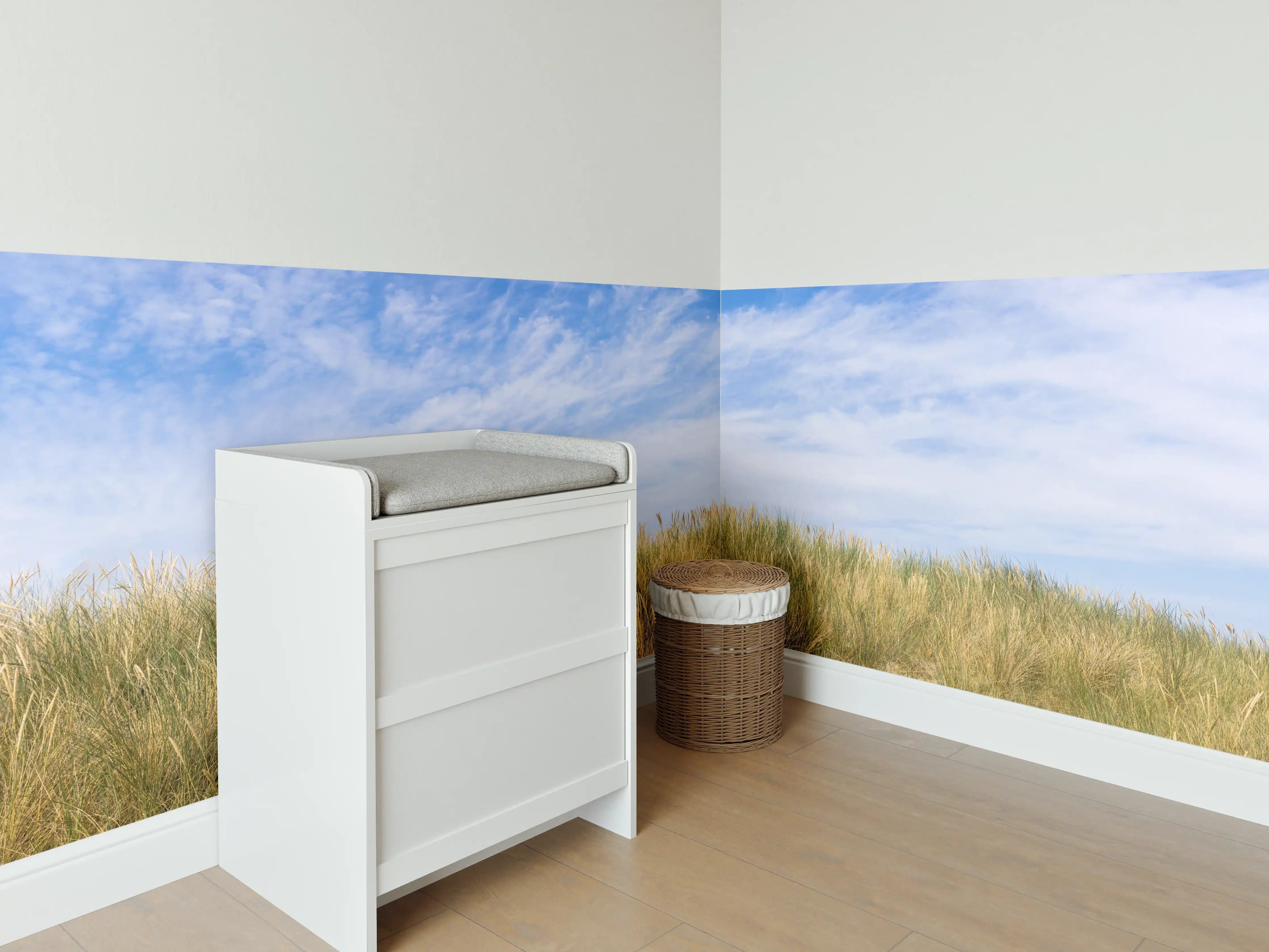 Babyzimmer Wandgestaltung - Idyllische Küstenlandschaft mit Himmel