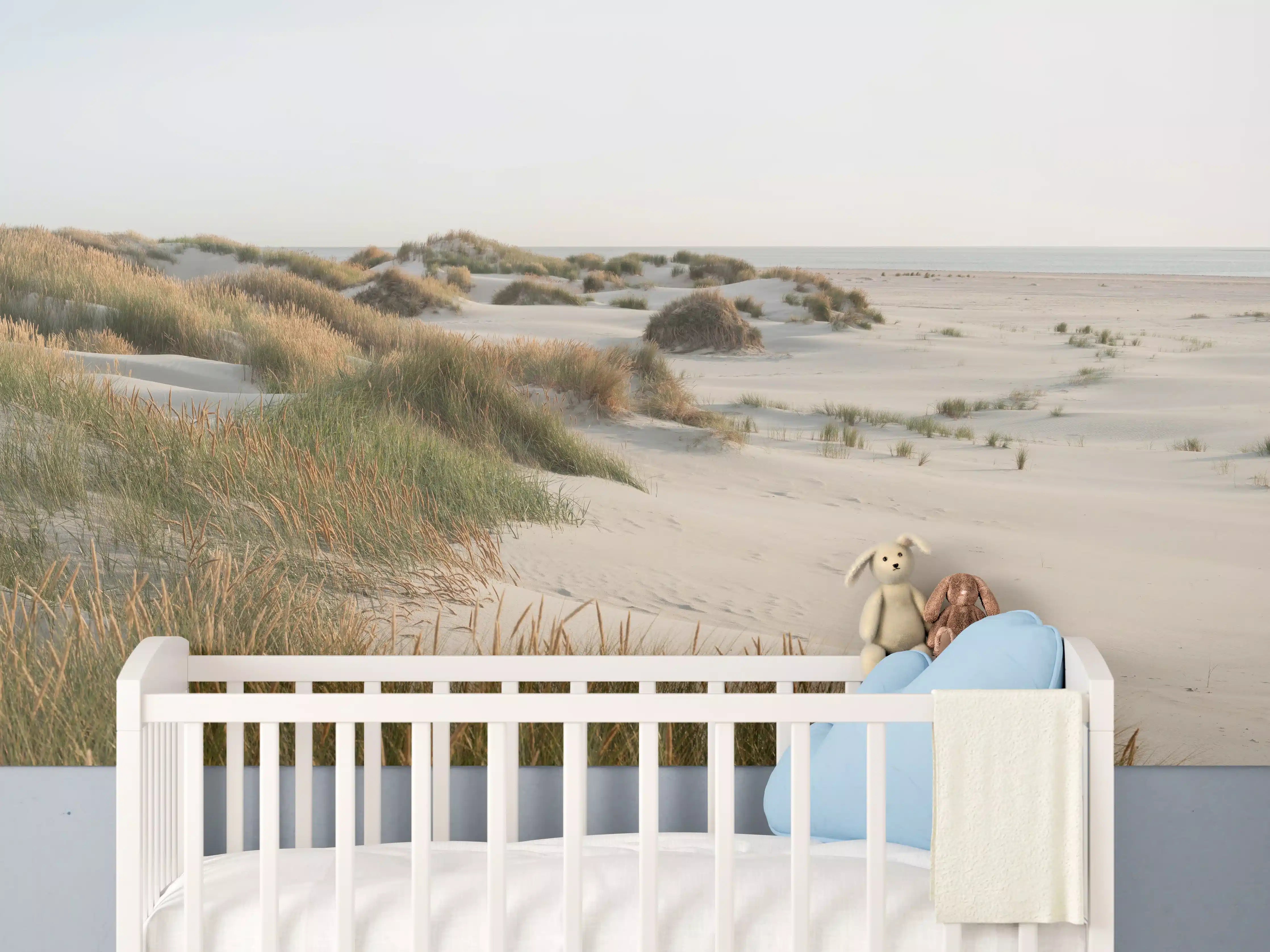 Babyzimmer Wandgestaltung - Idyllische Küstenlandschaft mit Strandsand