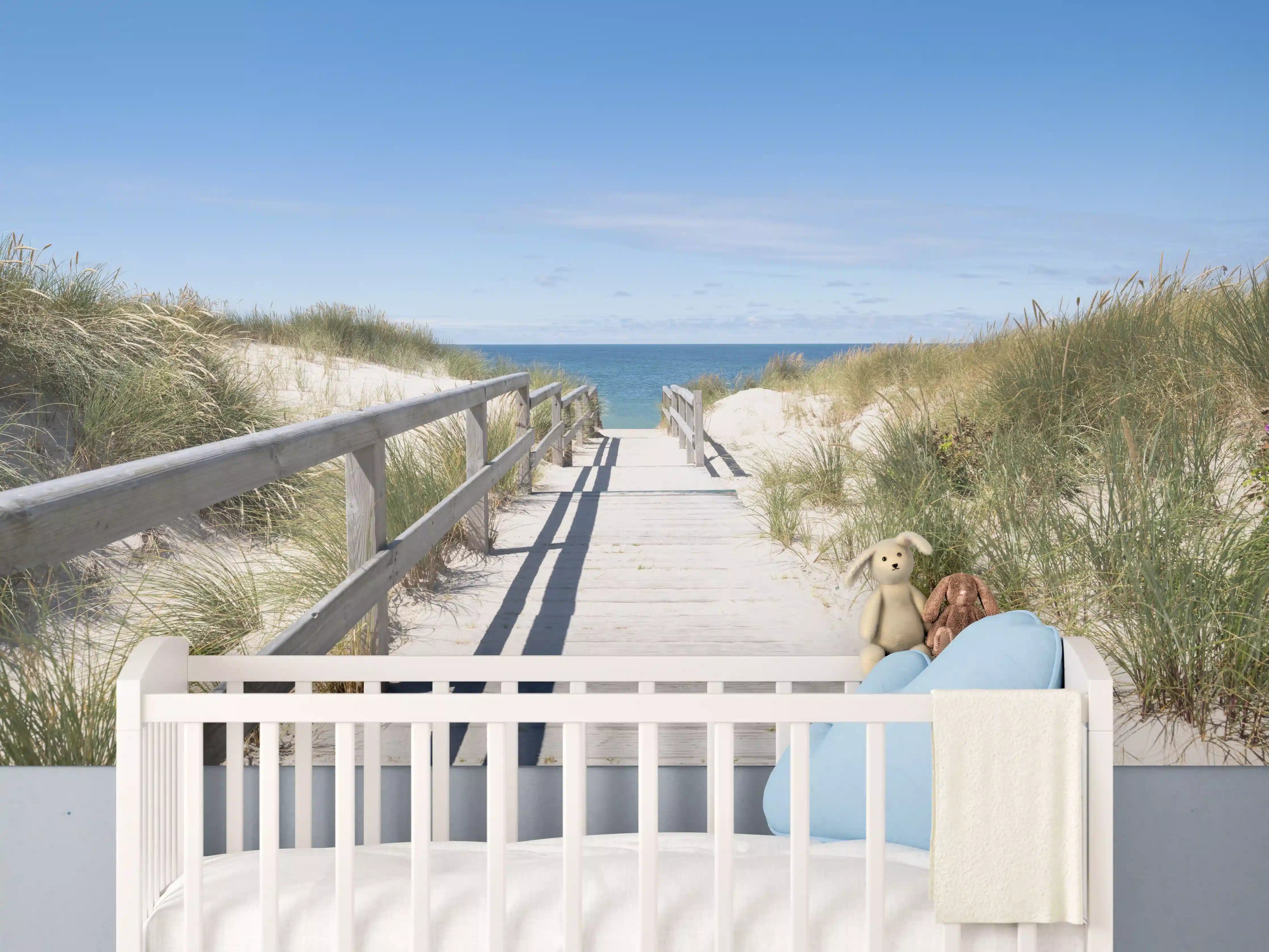 Babyzimmer Wandgestaltung - Idyllischer Strandweg mit Dünen