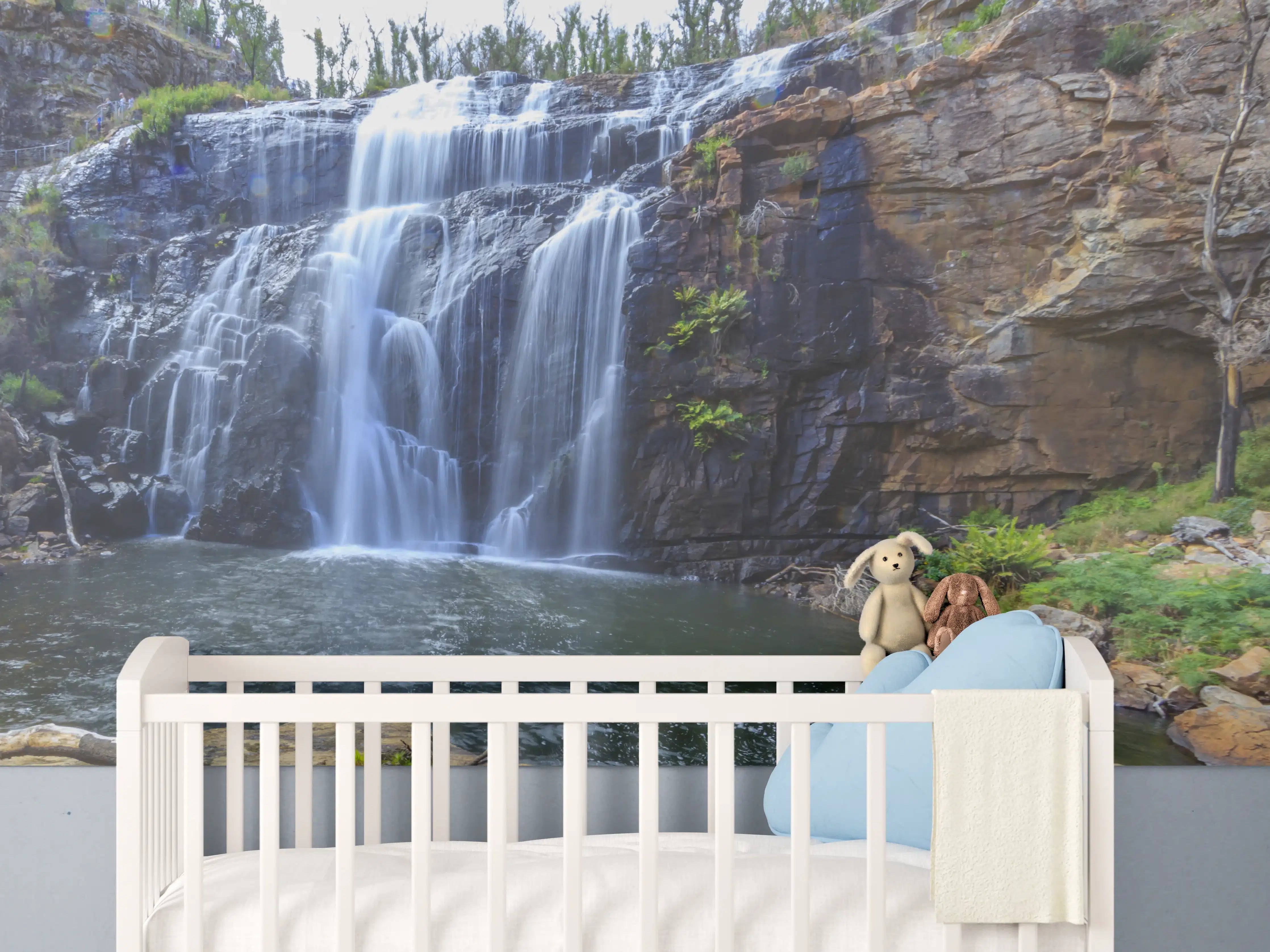 Babyzimmer Wandgestaltung - Idyllischer Wasserfall in New South Wales Australien