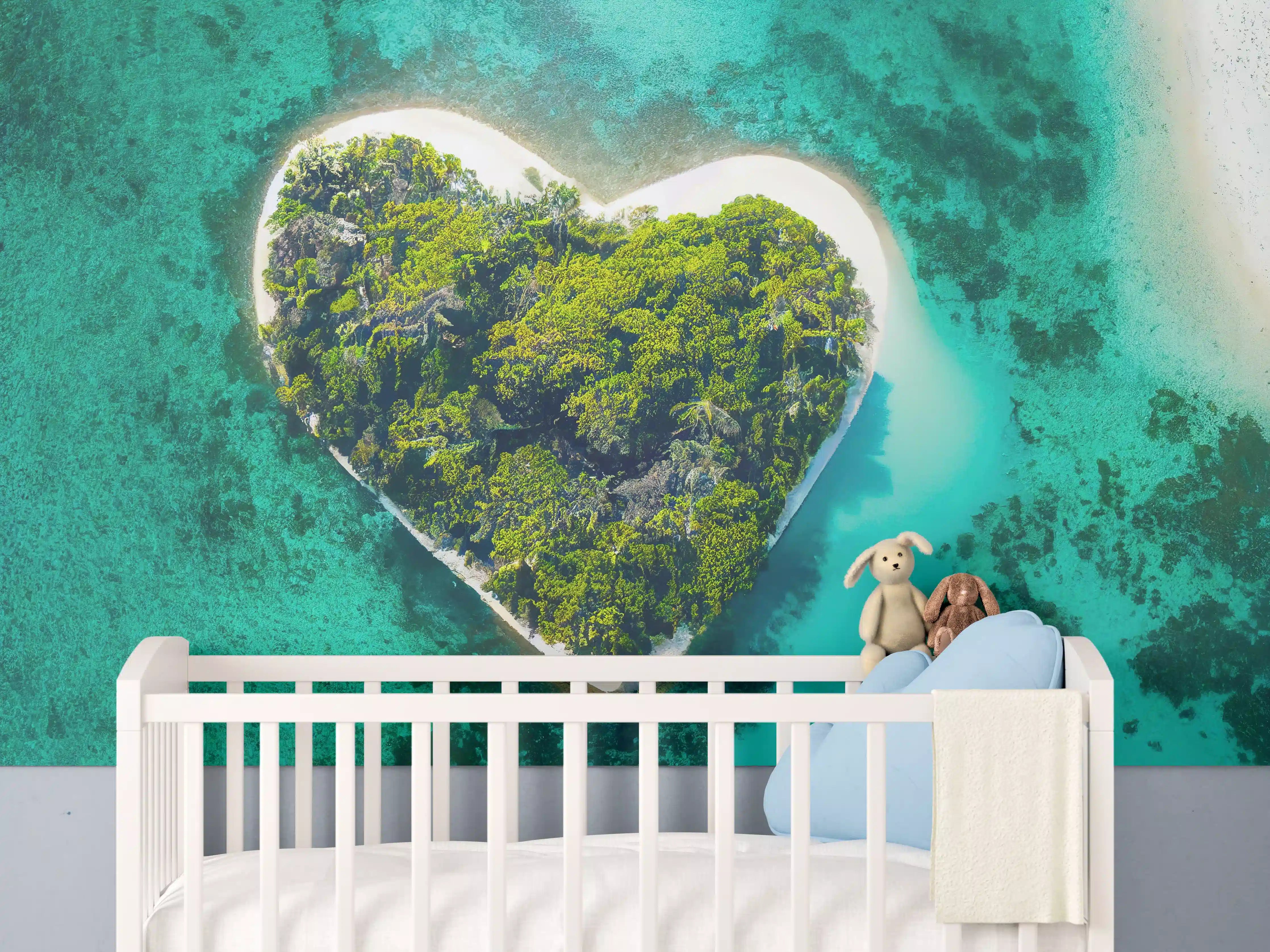 Babyzimmer Wandgestaltung - Insel in Herzform