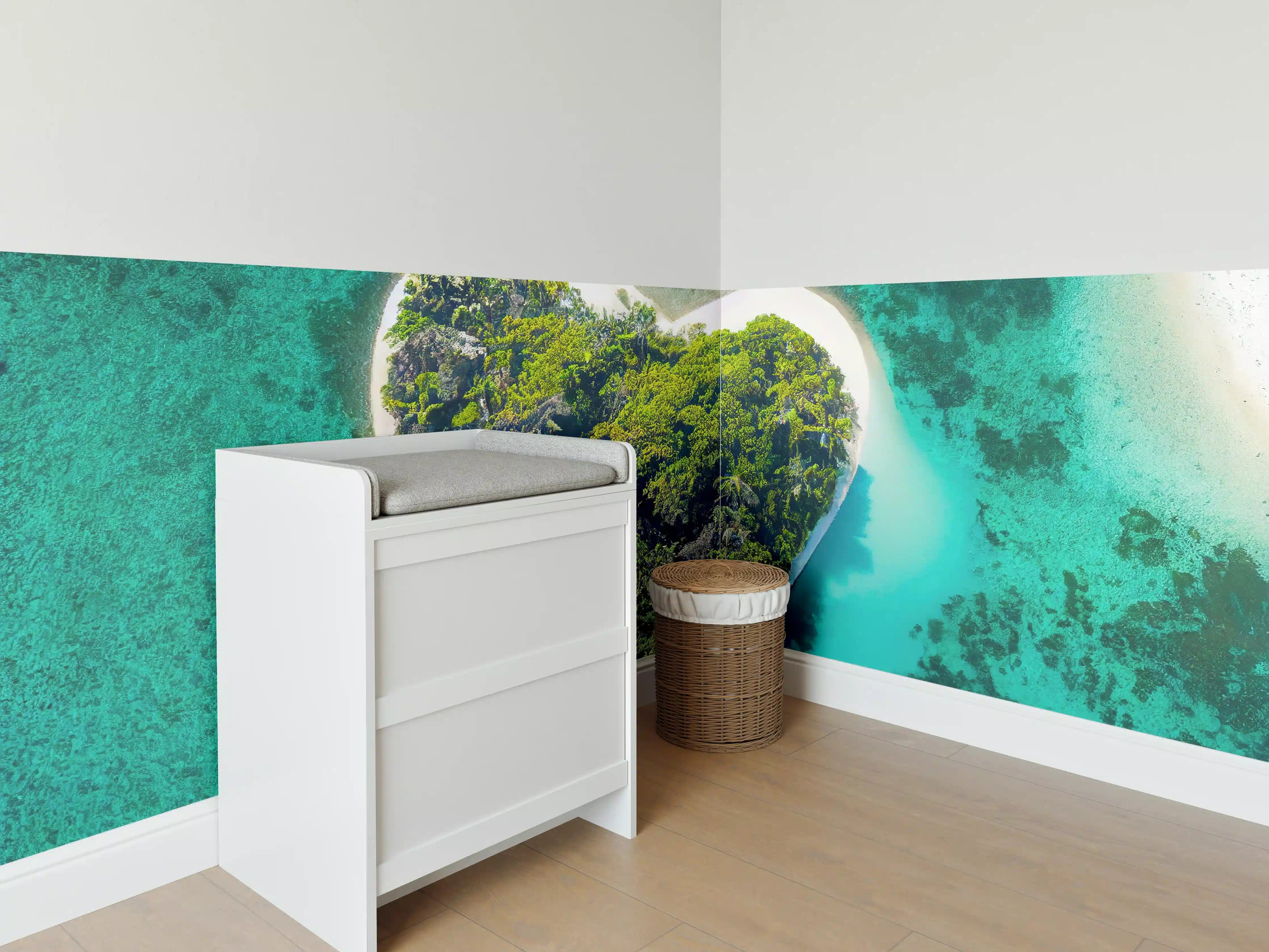 Babyzimmer Wandgestaltung - Insel in Herzform