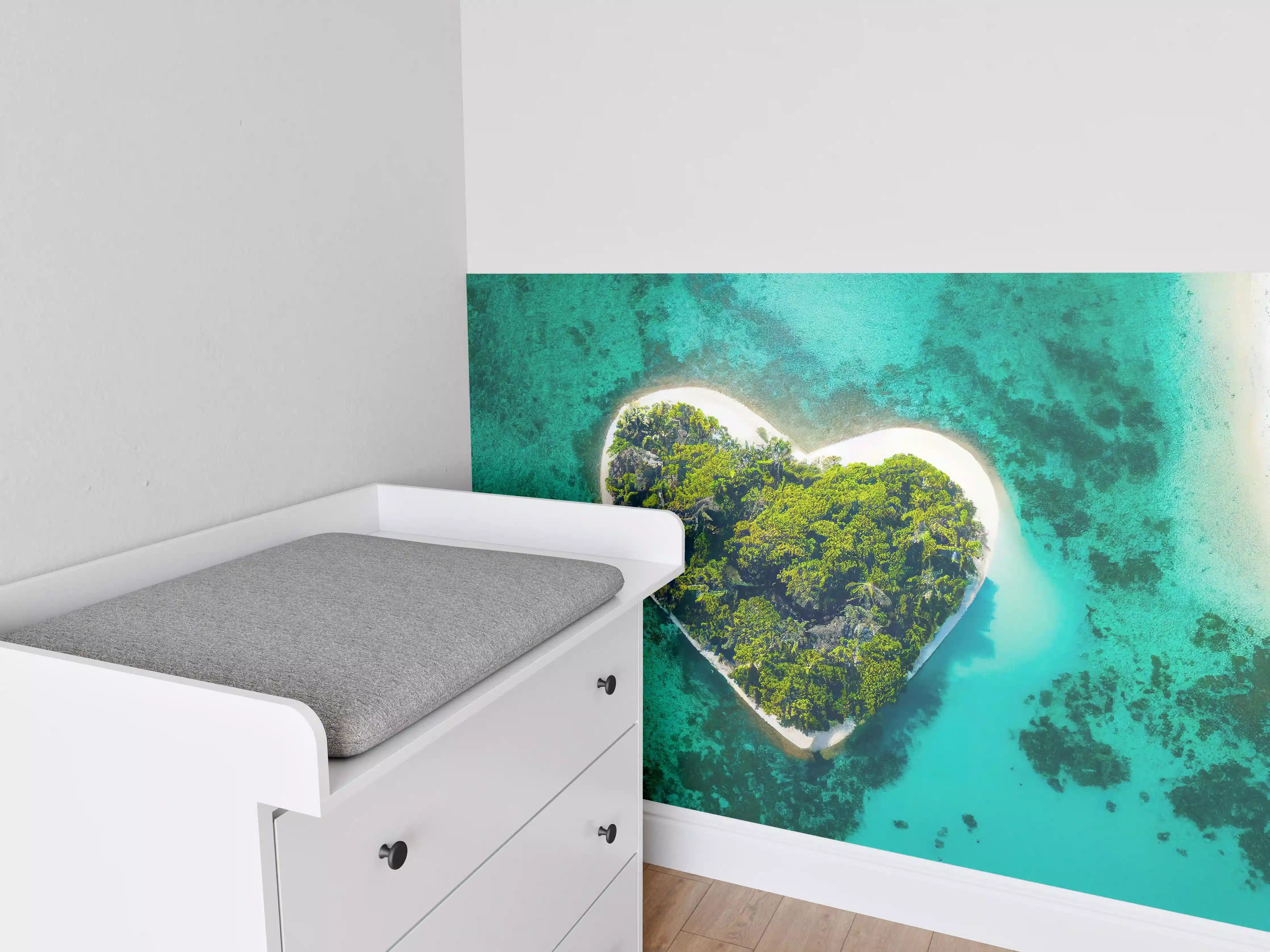 Babyzimmer Wandgestaltung - Insel in Herzform