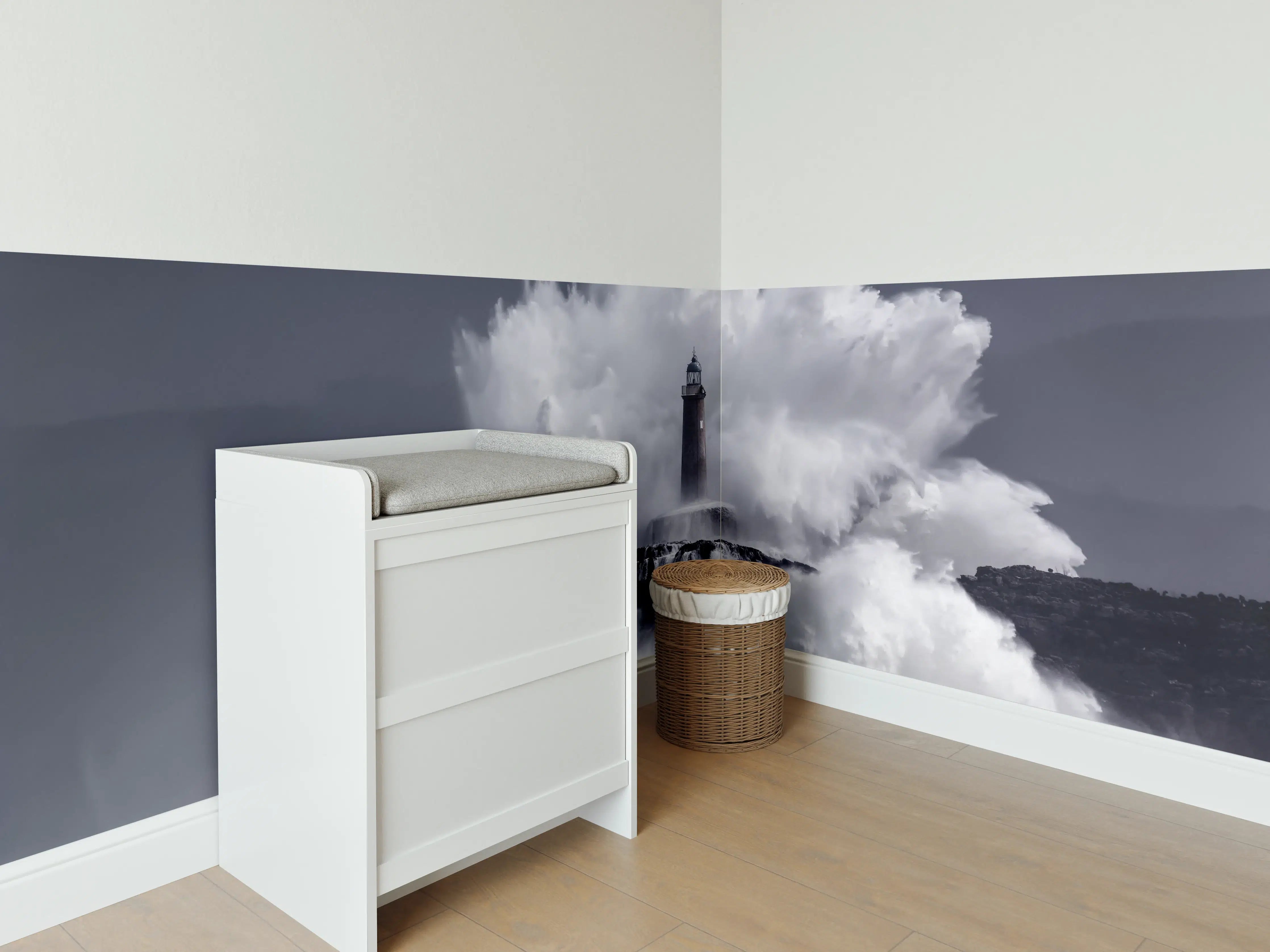 Babyzimmer Wandgestaltung - Insel mit großen Wellen