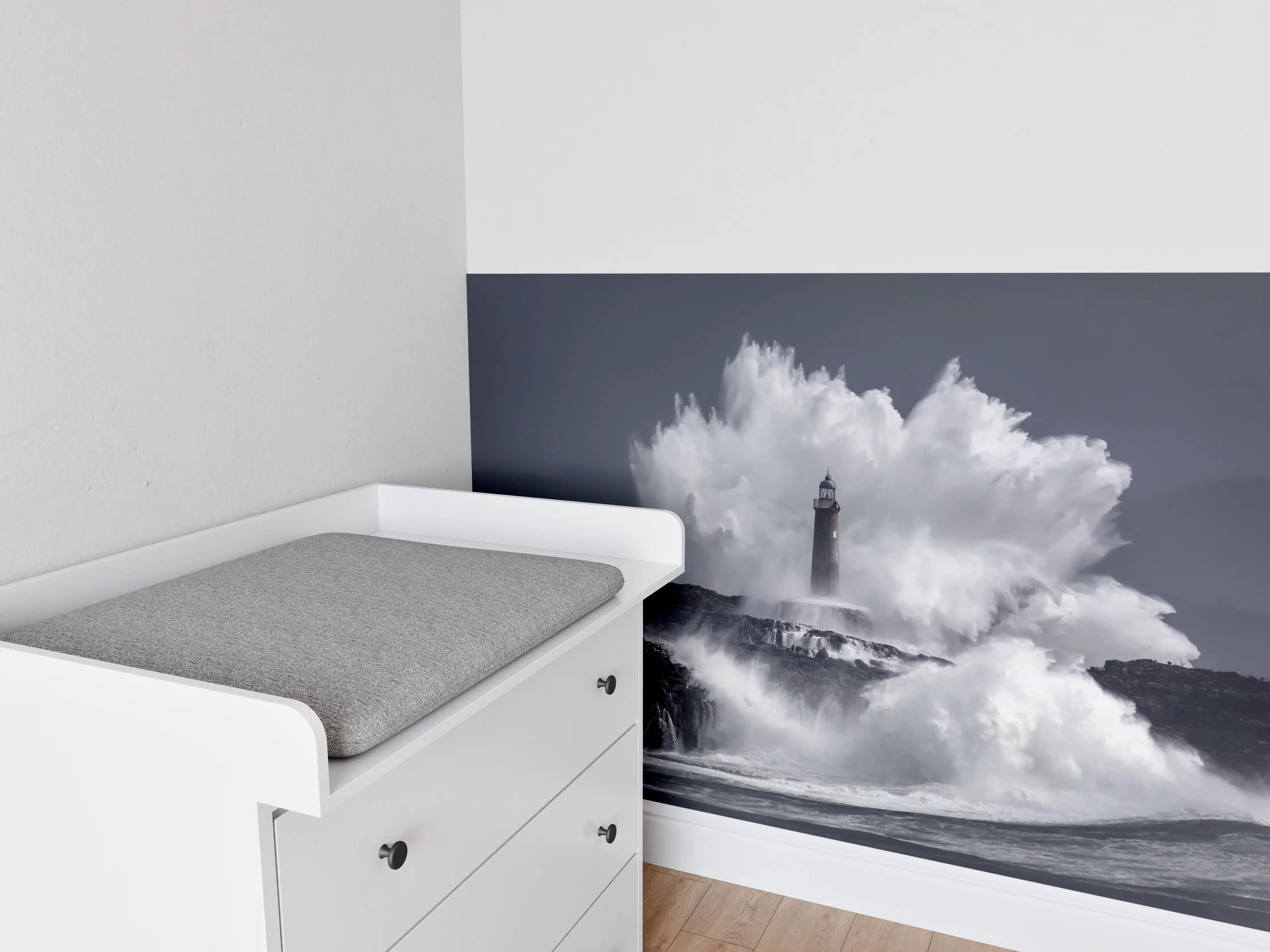 Babyzimmer Wandgestaltung - Insel mit großen Wellen