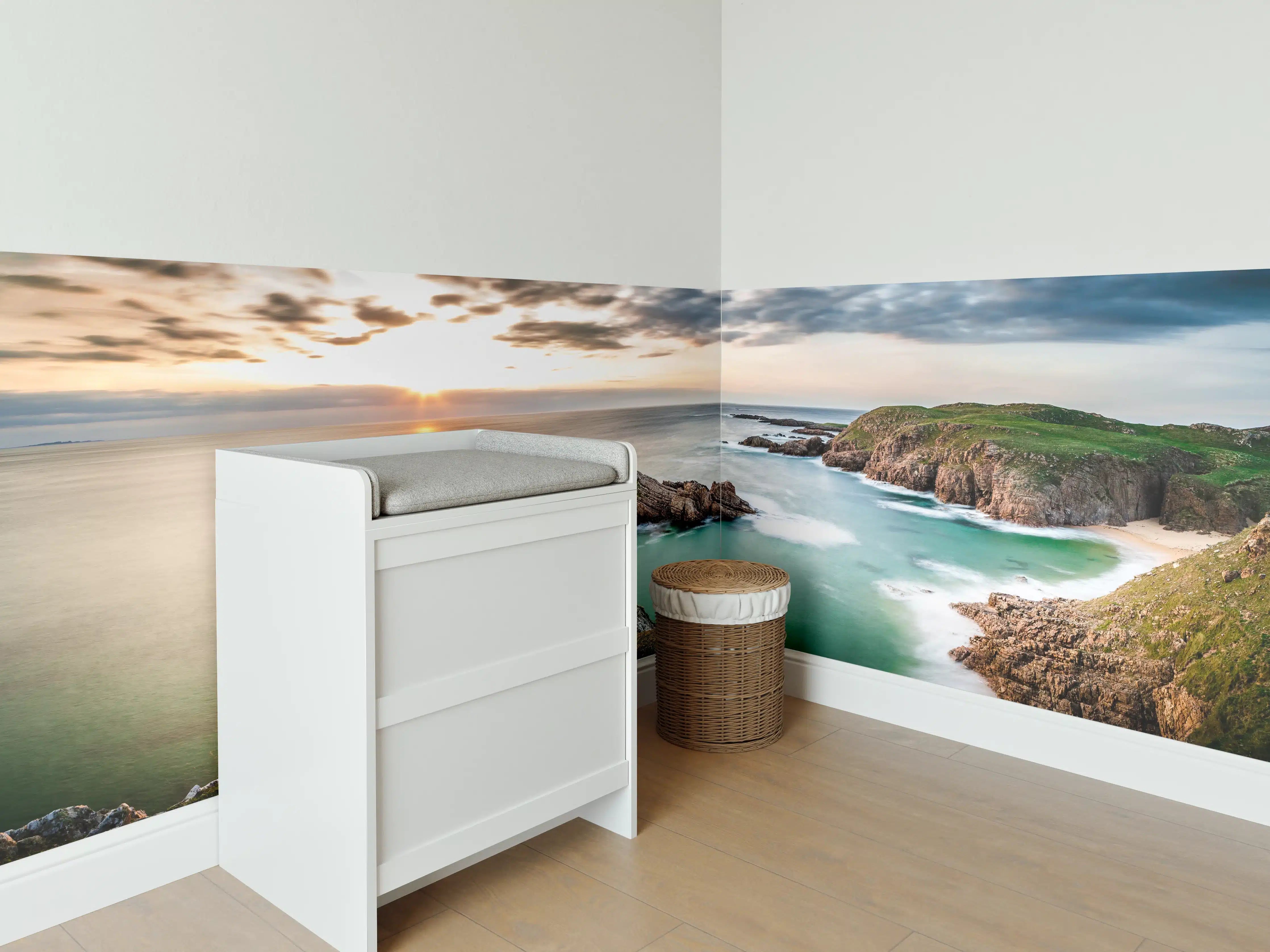 Babyzimmer Wandgestaltung - Irland Küstenpanorama Sonnenuntergang