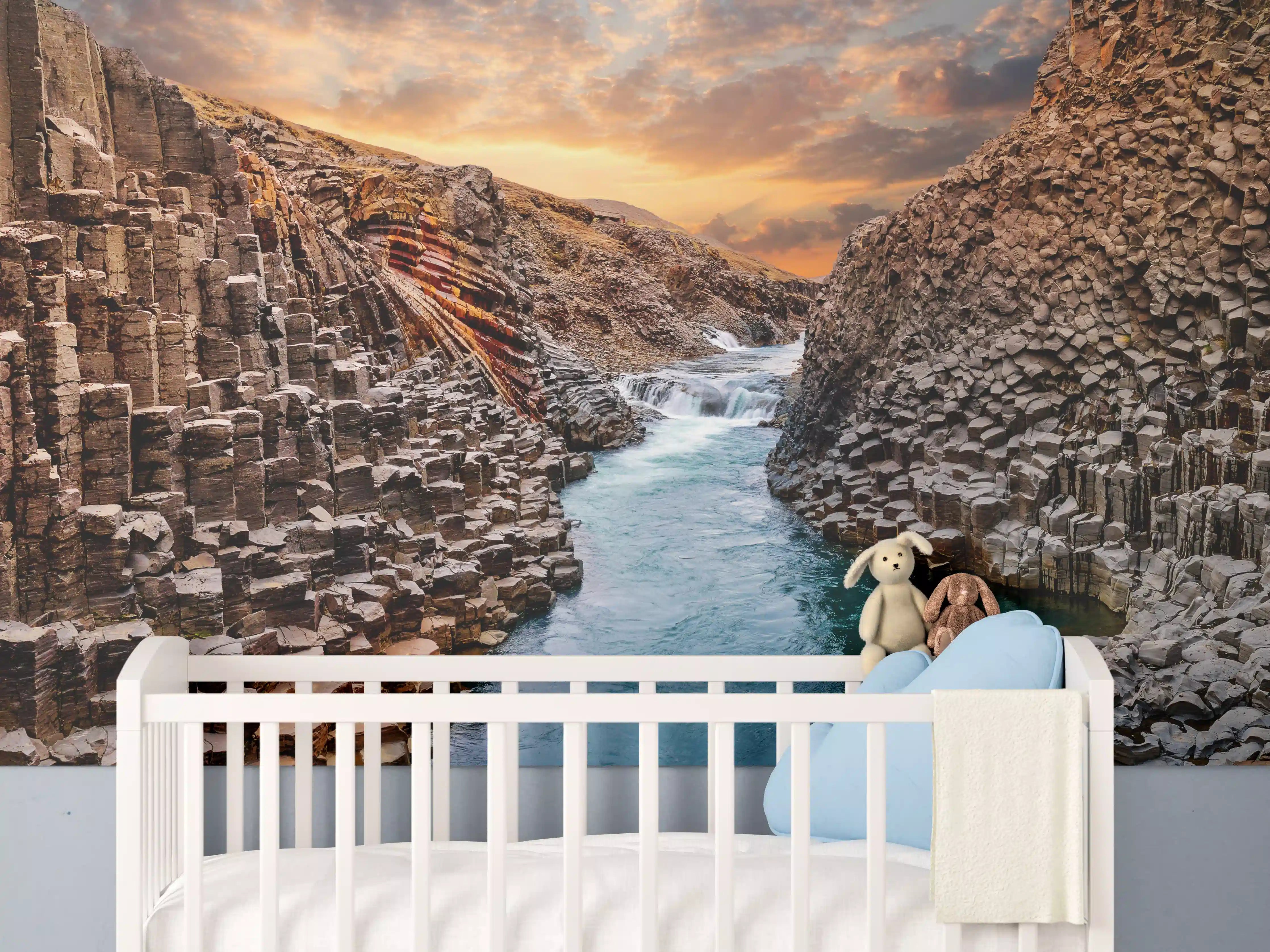 Babyzimmer Wandgestaltung - Isländische Basalt-Schlucht