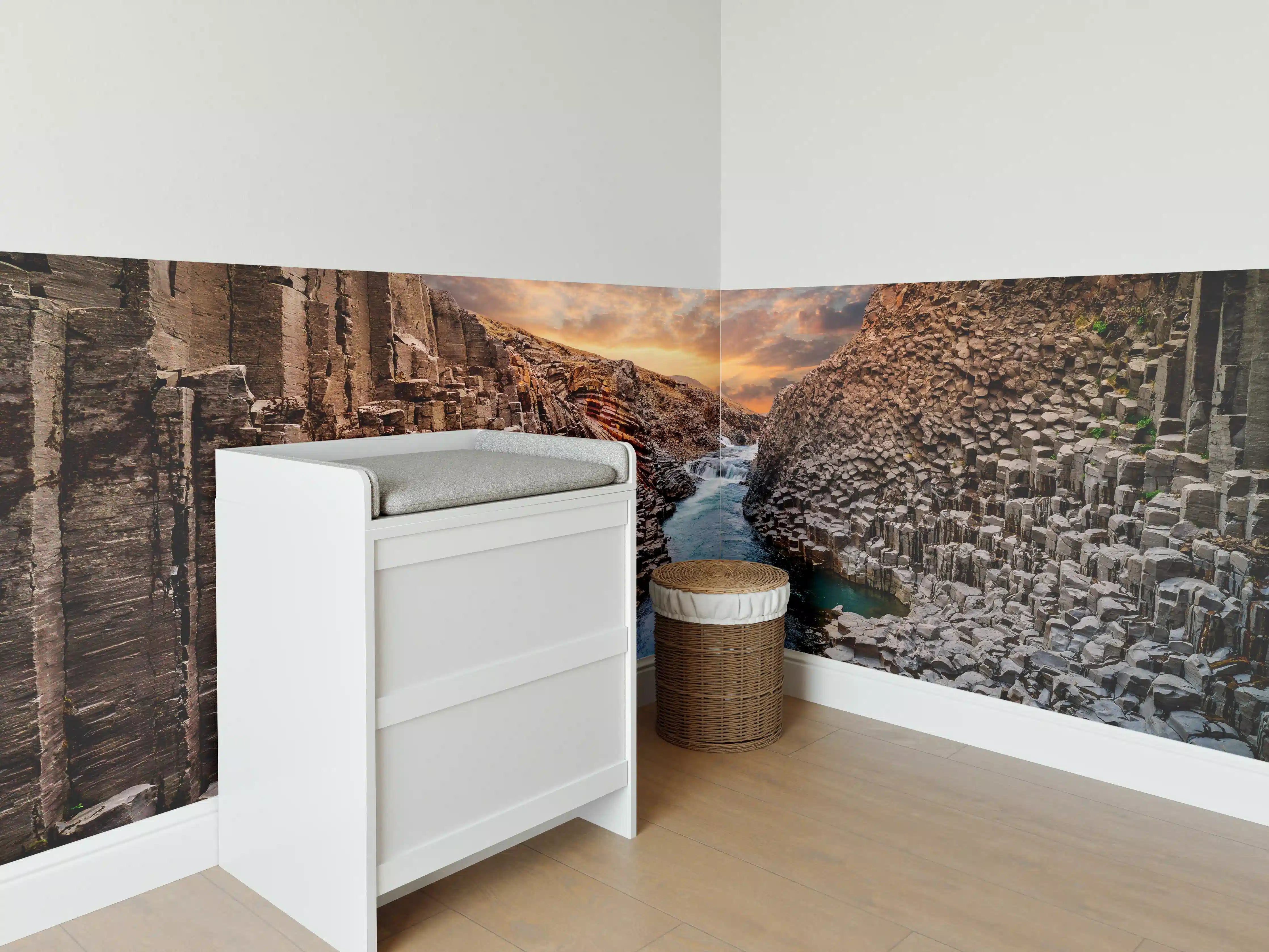 Babyzimmer Wandgestaltung - Isländische Basalt-Schlucht