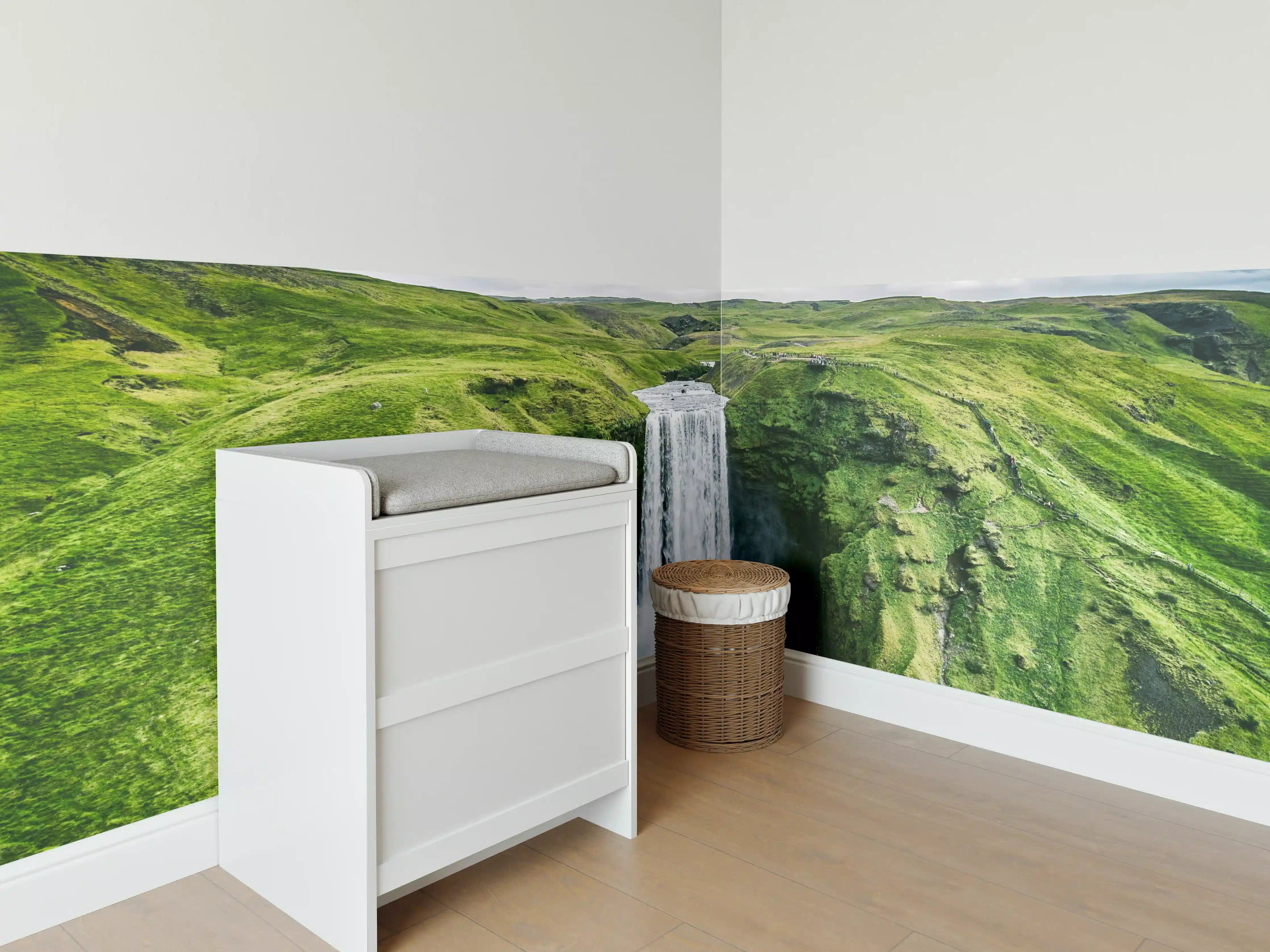 Babyzimmer Wandgestaltung - Isländischer Wasserfall Skogafoss